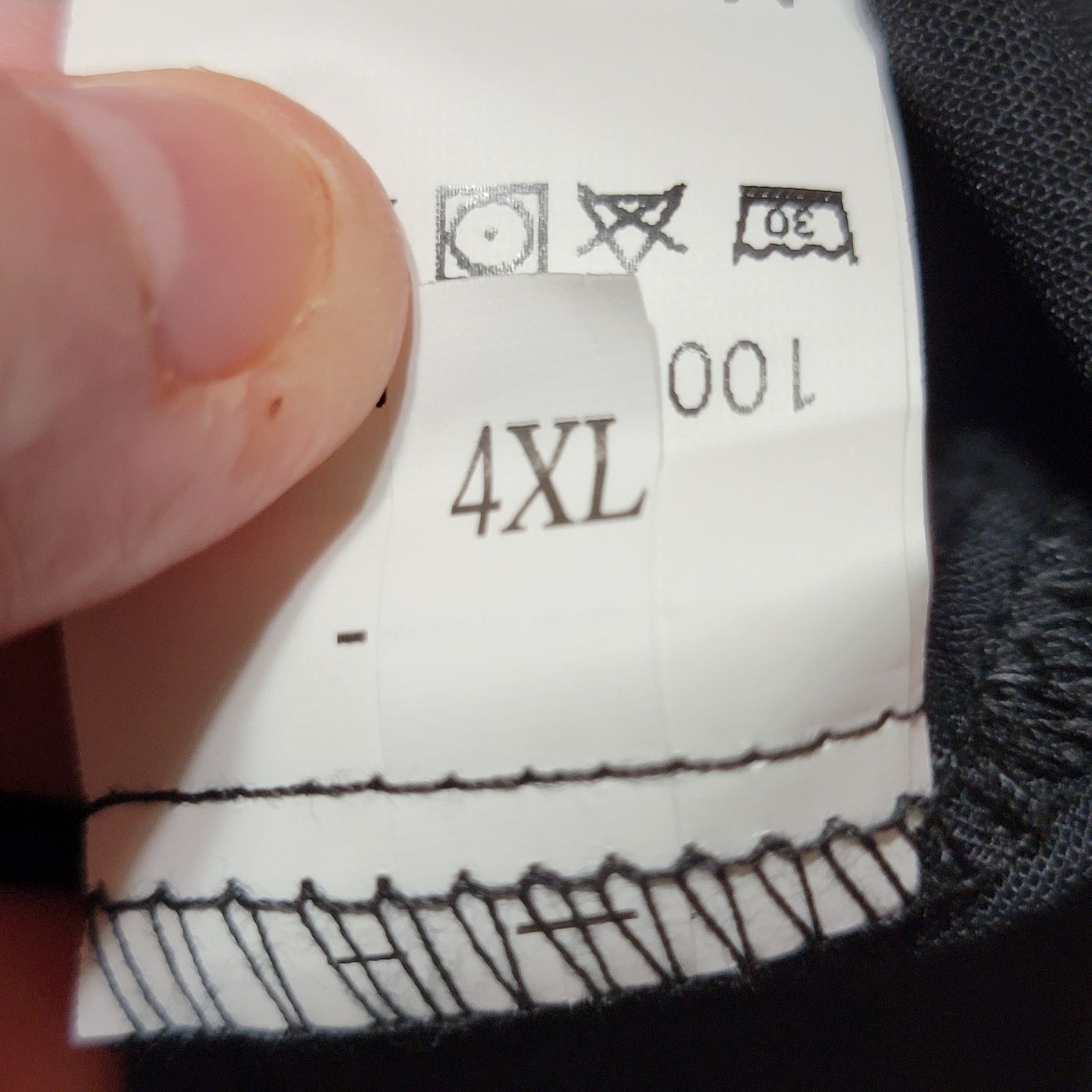 Other Black LS V-Neck Blouse w/ Embroidered Neck & Cuffs -Size 4XL Size 4XL / US 24-26 - 4 Thumbnail