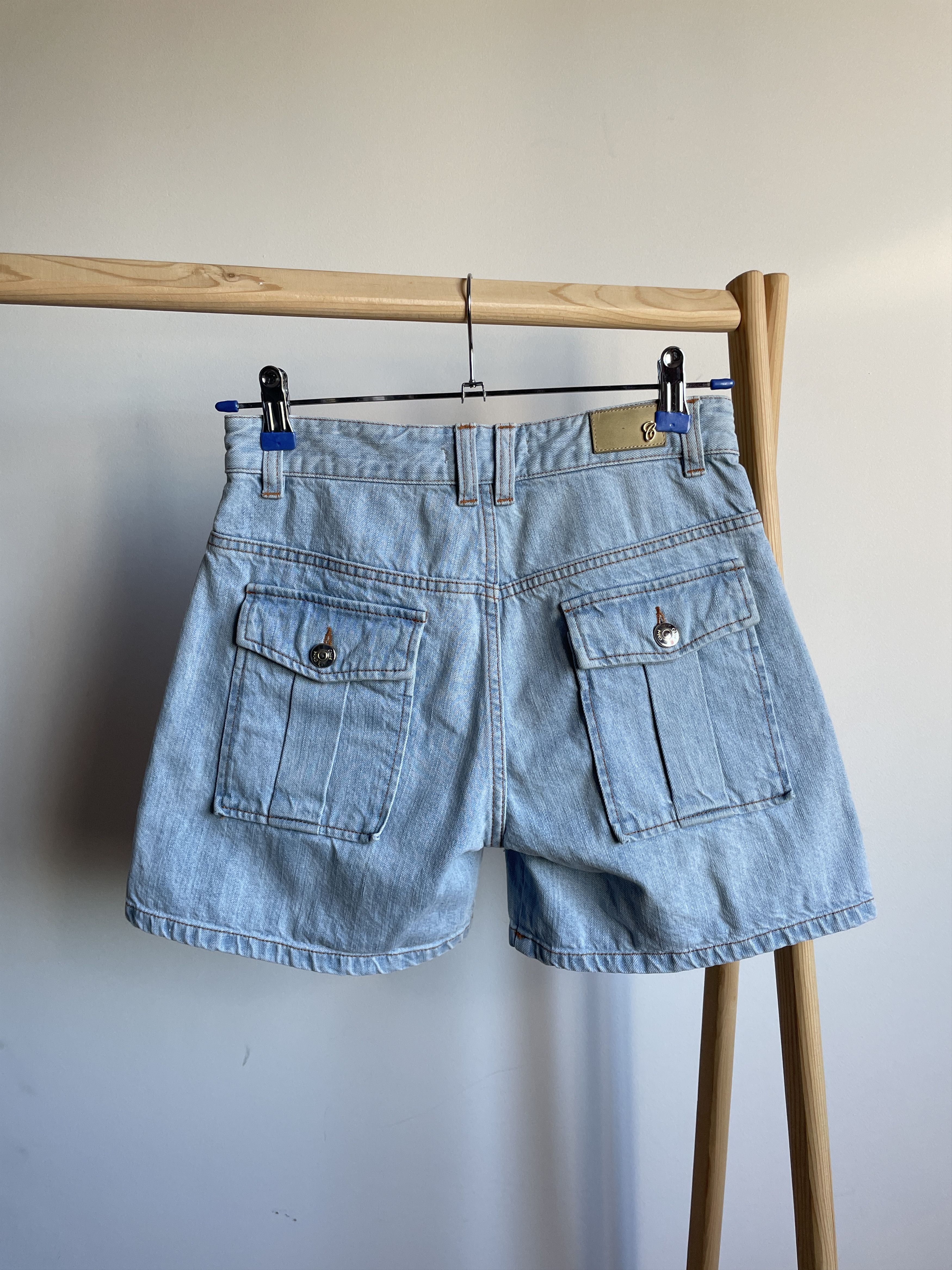 Chloe Chloe Bleu Delave Womens Denim Bermuda Shorts Size EUR 34 Size 24" / US 00 / IT 34 - 2 Thumbnail