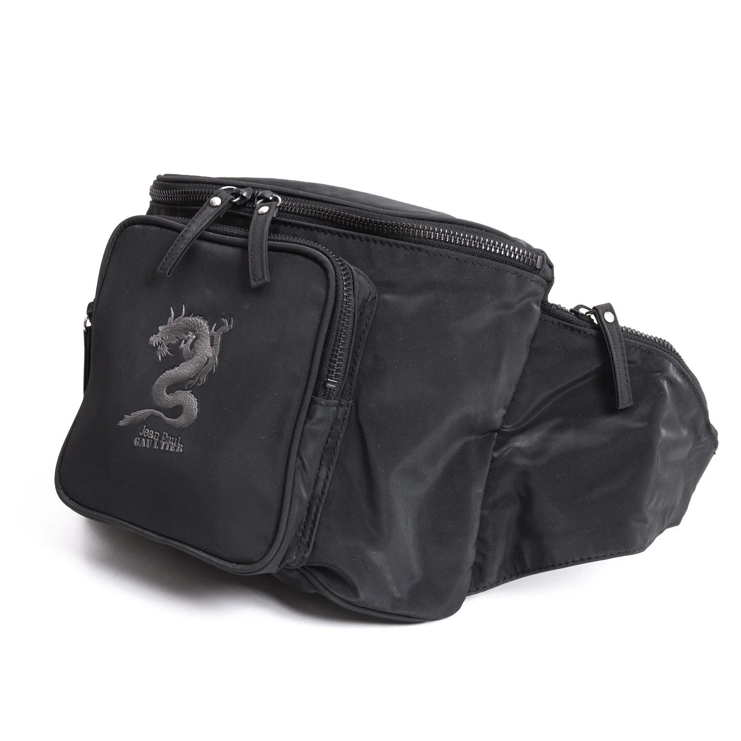 Embossed Dragon Waist Bag in Black