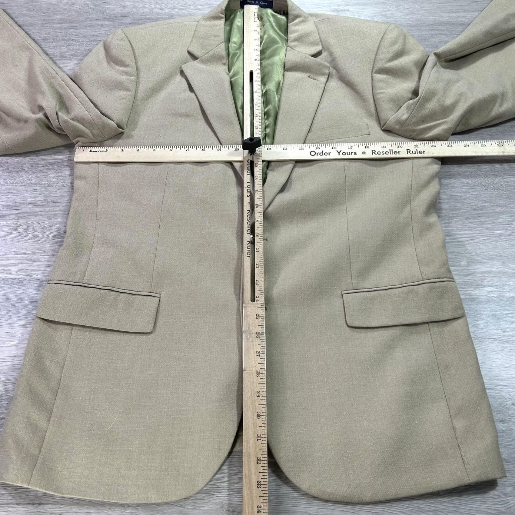 Doublet Alan Flusser Blazer Mens 42R Tan Two-Button Notch Lapel Double Vent Sport Coat Jacket Coat Size 42R - 7 Thumbnail