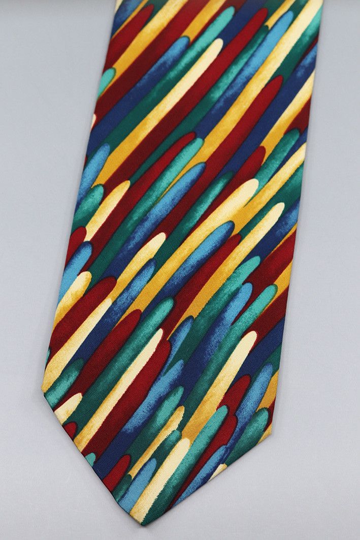 Other Tino Cosma Vintage Silk Tie – Bold Brushstroke Pattern Size ONE SIZE - 1 Thumbnail