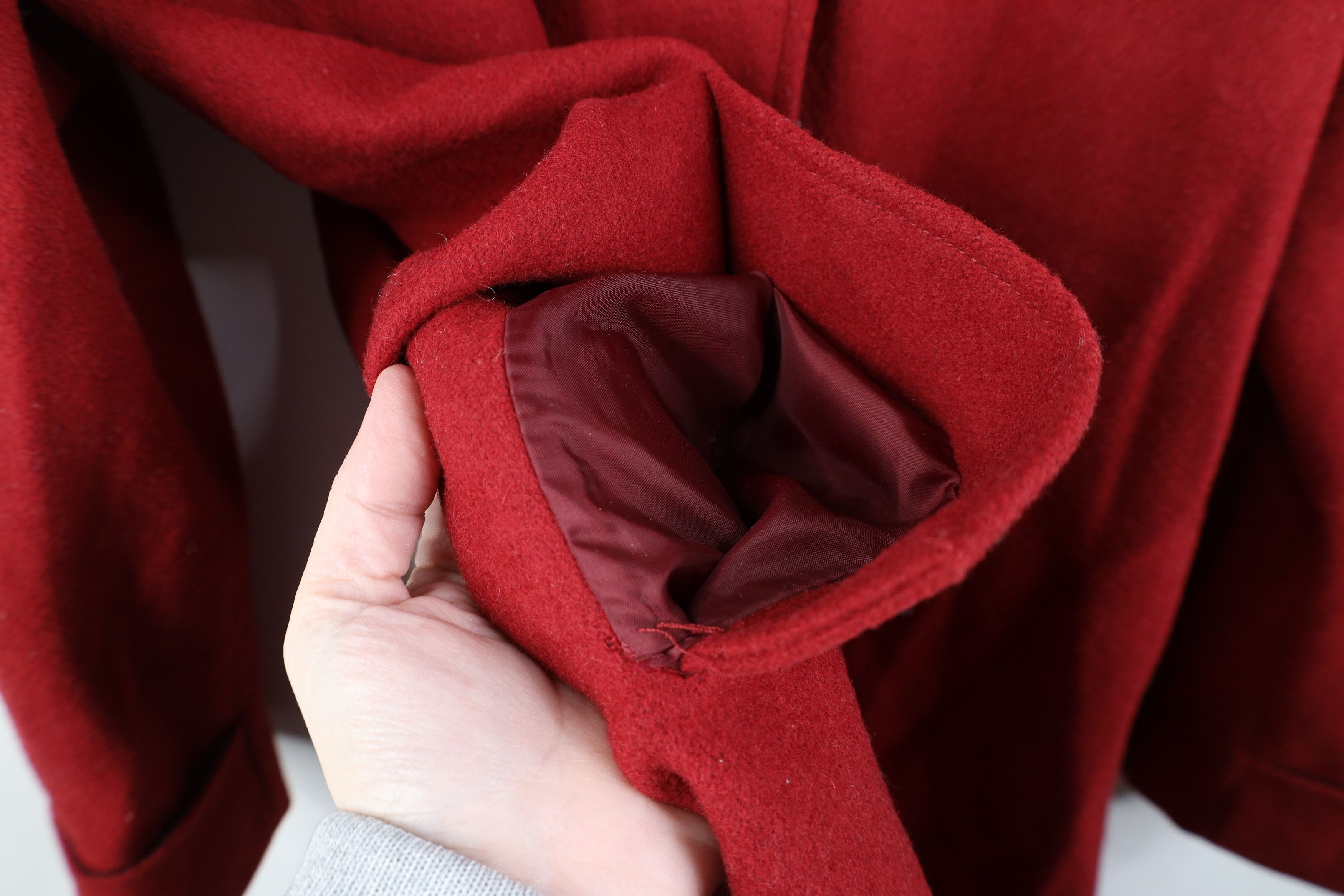 Vintage Vintage 90s Streetwear Wool Full Length Overcoat Jacket Red Size XXL / US 16-18 / IT 52-54 - 9 Thumbnail