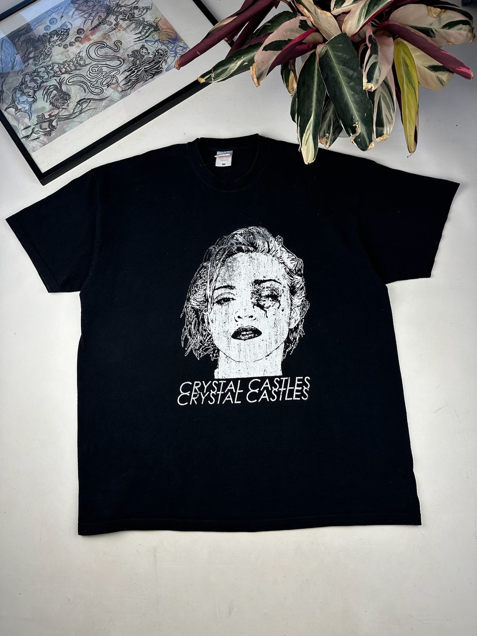 Band Tees × Vintage crystal castles Madonna t shirt Tag Bay Island