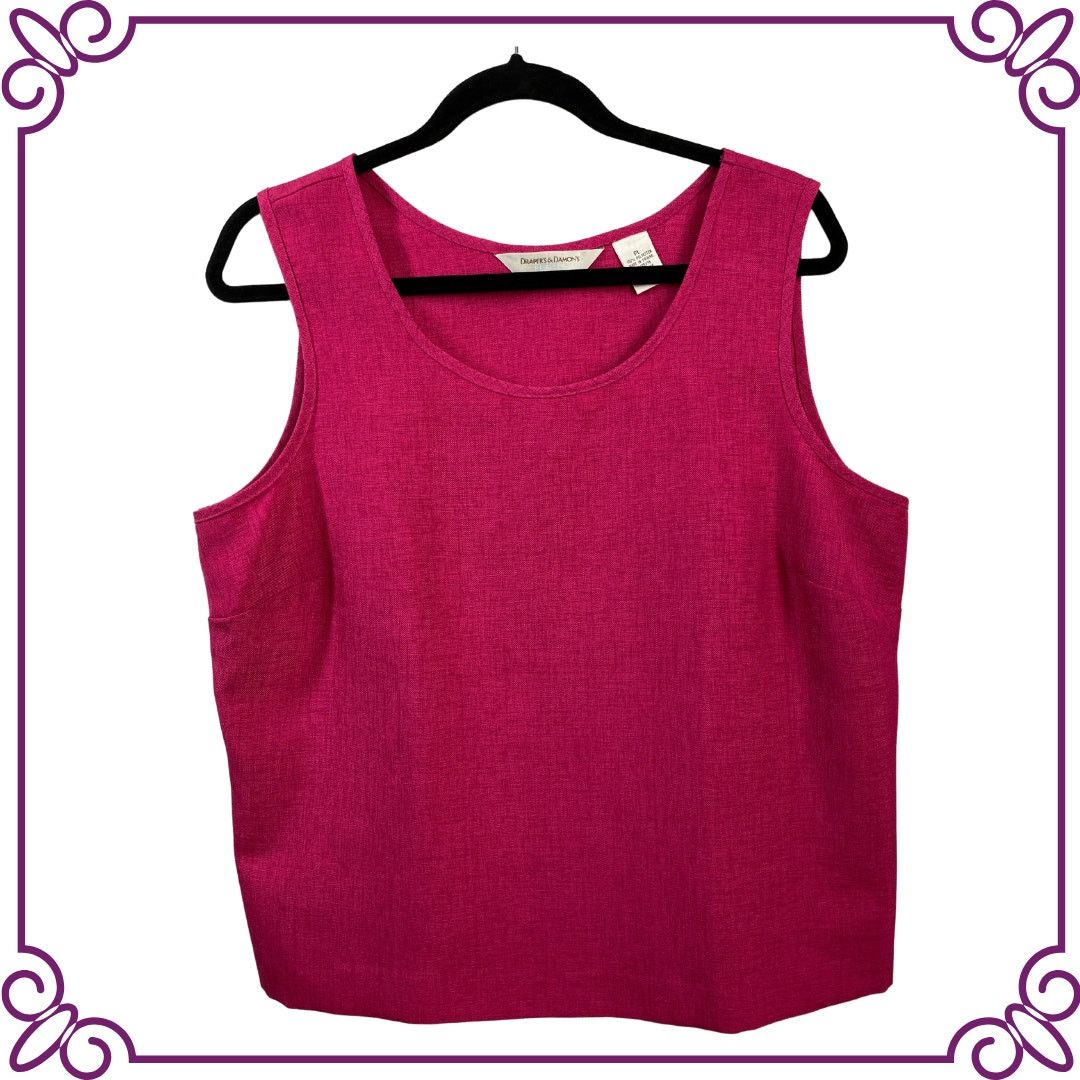 Other Draper's & Damon's Hot Pink Round Collar Top Petite Large Size L / US 10 / IT 46 - 1 Thumbnail