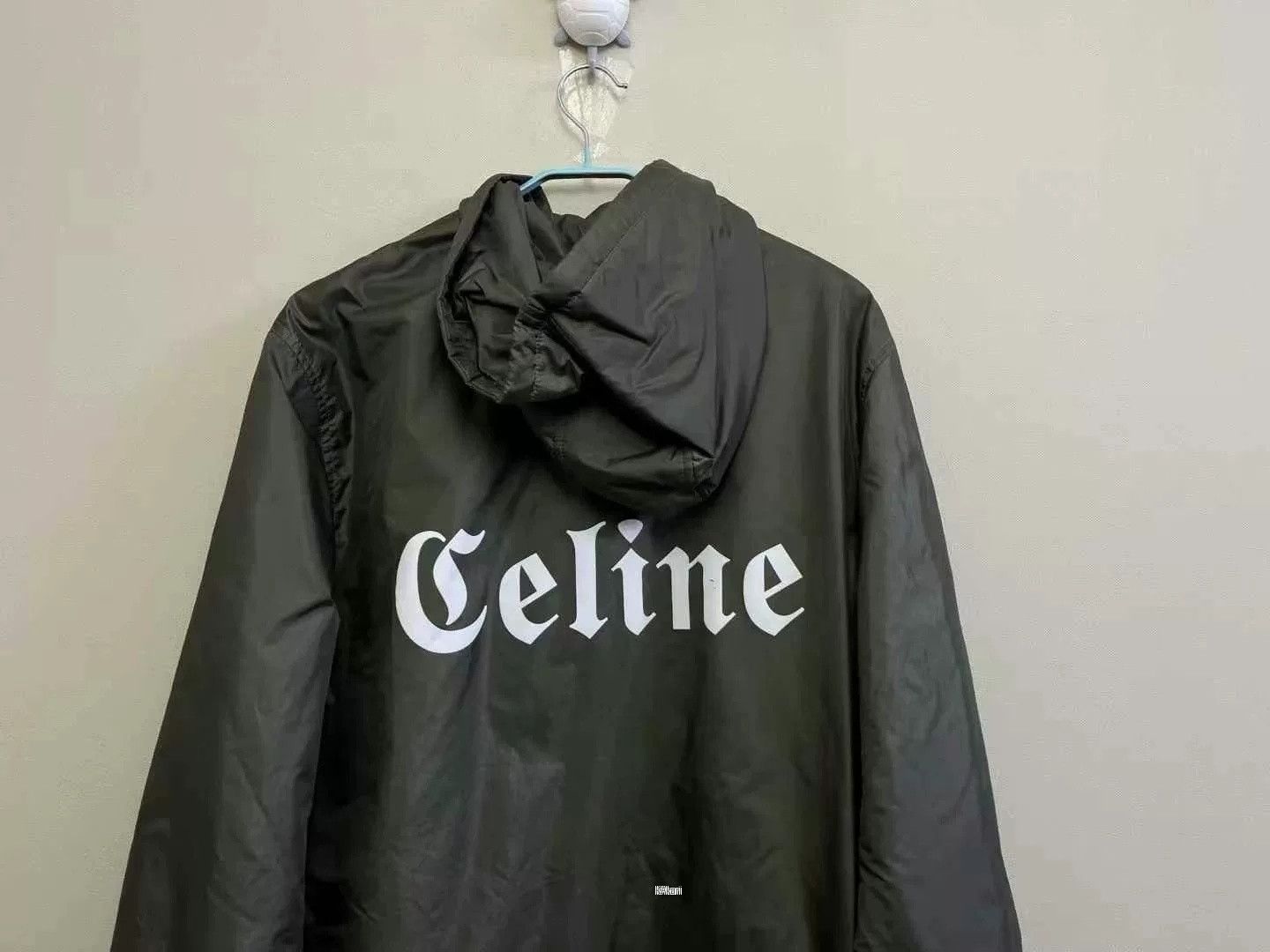 Celine Celine Green Zip Jacket with Back Lettering Size US M / EU 48-50 / 2 - 5 Thumbnail
