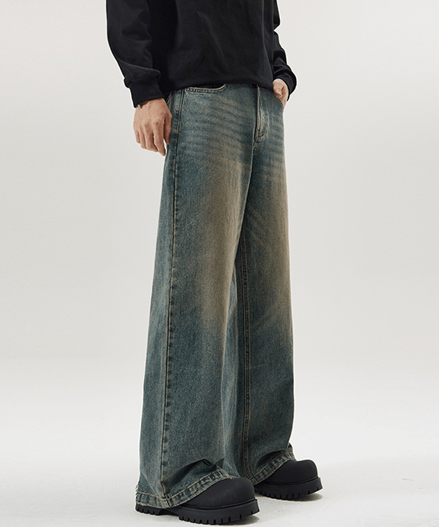 Japanese Brand × Jean Men's loose straight retro washed jeans Size US 32 / EU 48 - 3 Thumbnail
