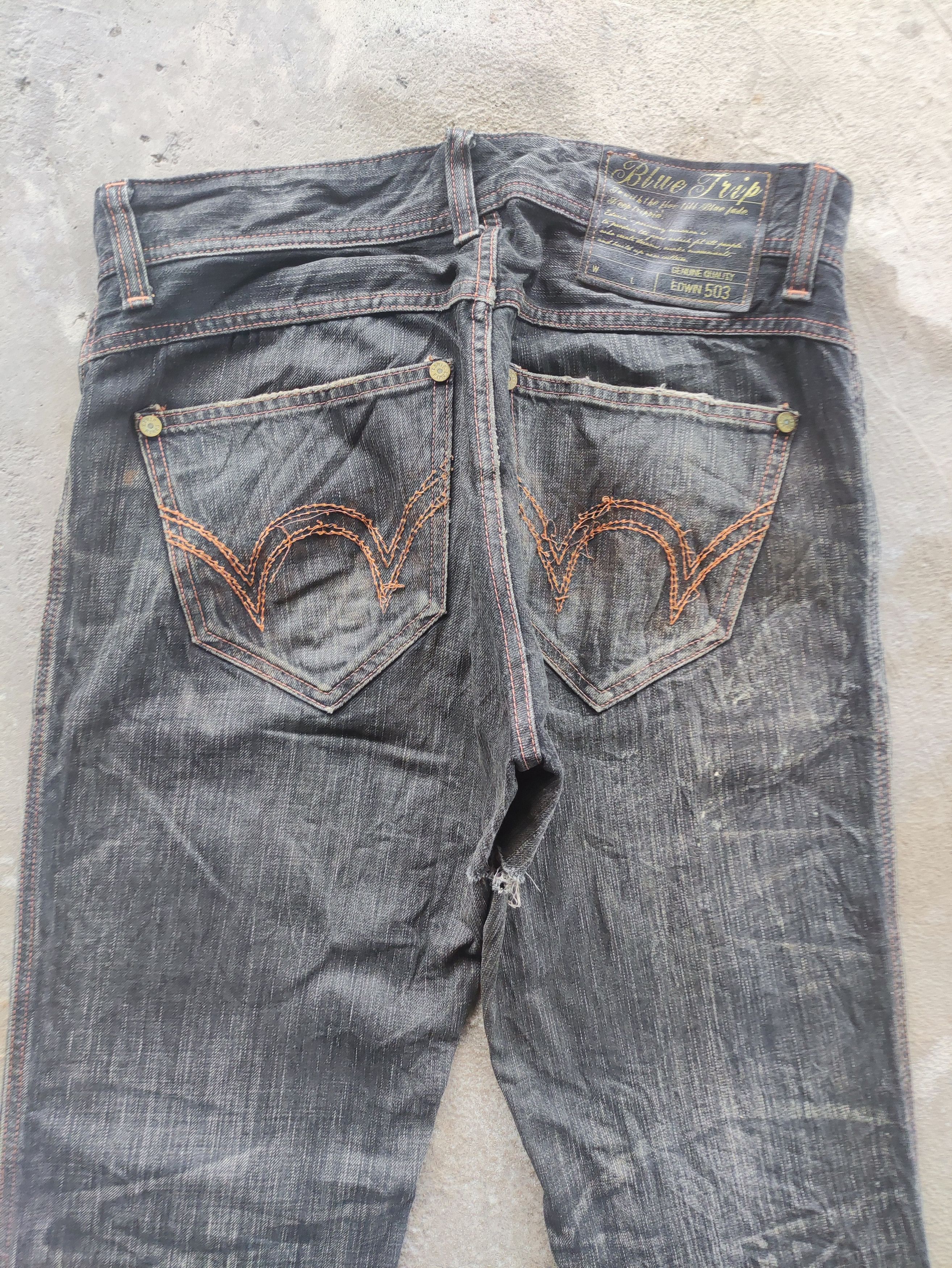 Edwin Vintage Edwin 503 Distress Faded Denim Pants Size US 33 - 11 Thumbnail
