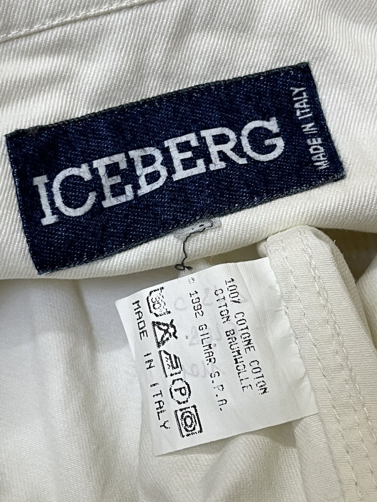 Iceberg VINTAGE 1992 ICEBERG STUDDED LOGO/BELT TRUCKER DENIM JACKET Size US L / EU 52-54 / 3 - 15 Thumbnail