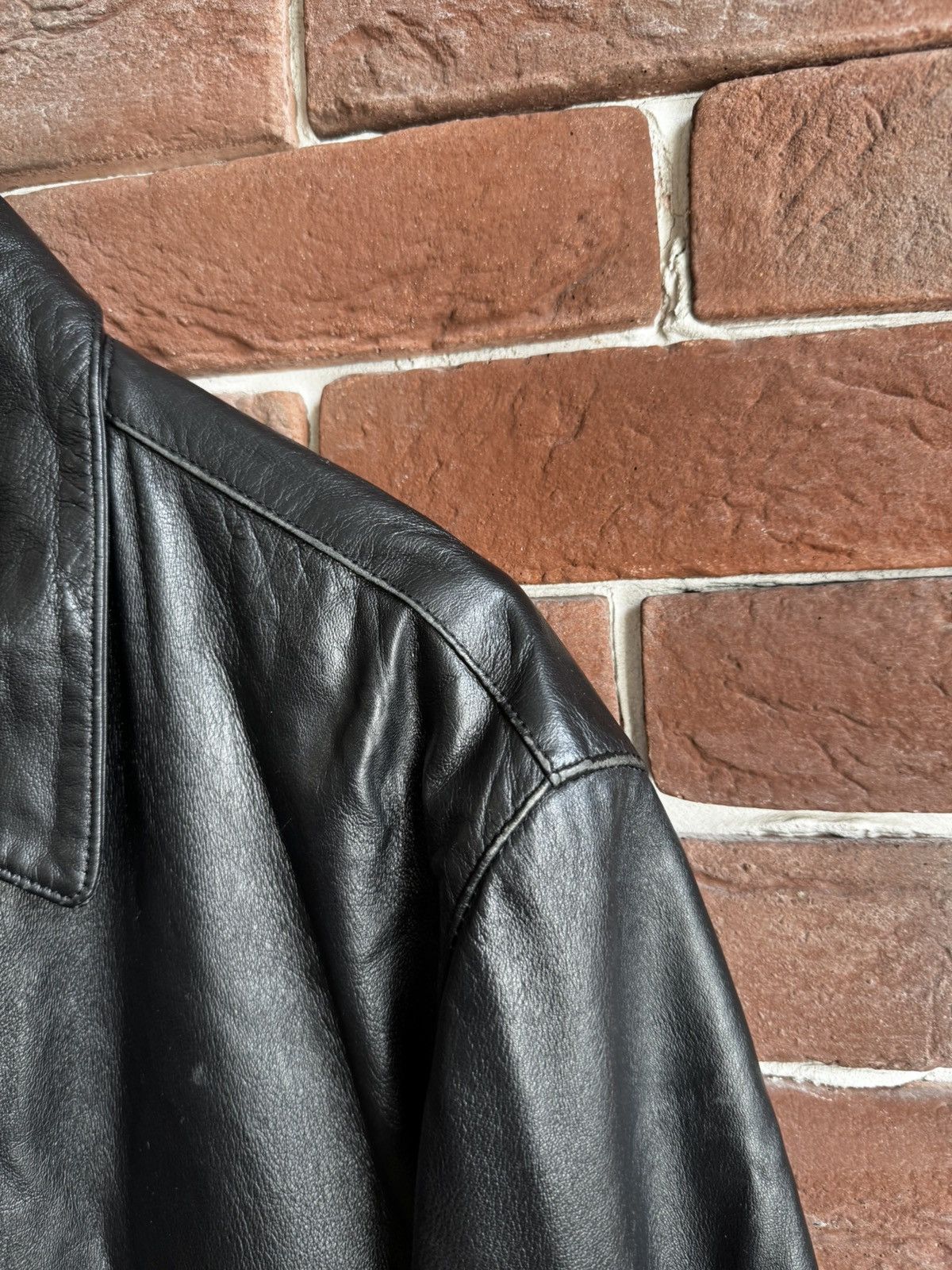 Leather Vintage Genuine Real Leather Jacket High Quality Rock Punk Size US L / EU 52-54 / 3 - 14 Thumbnail