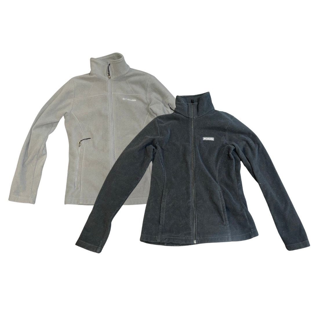 Columbia Lot of 2 Gray Black Mock Neck Fleece Jacket Full Zip Small Size S / US 4 / IT 40 - 1 Thumbnail
