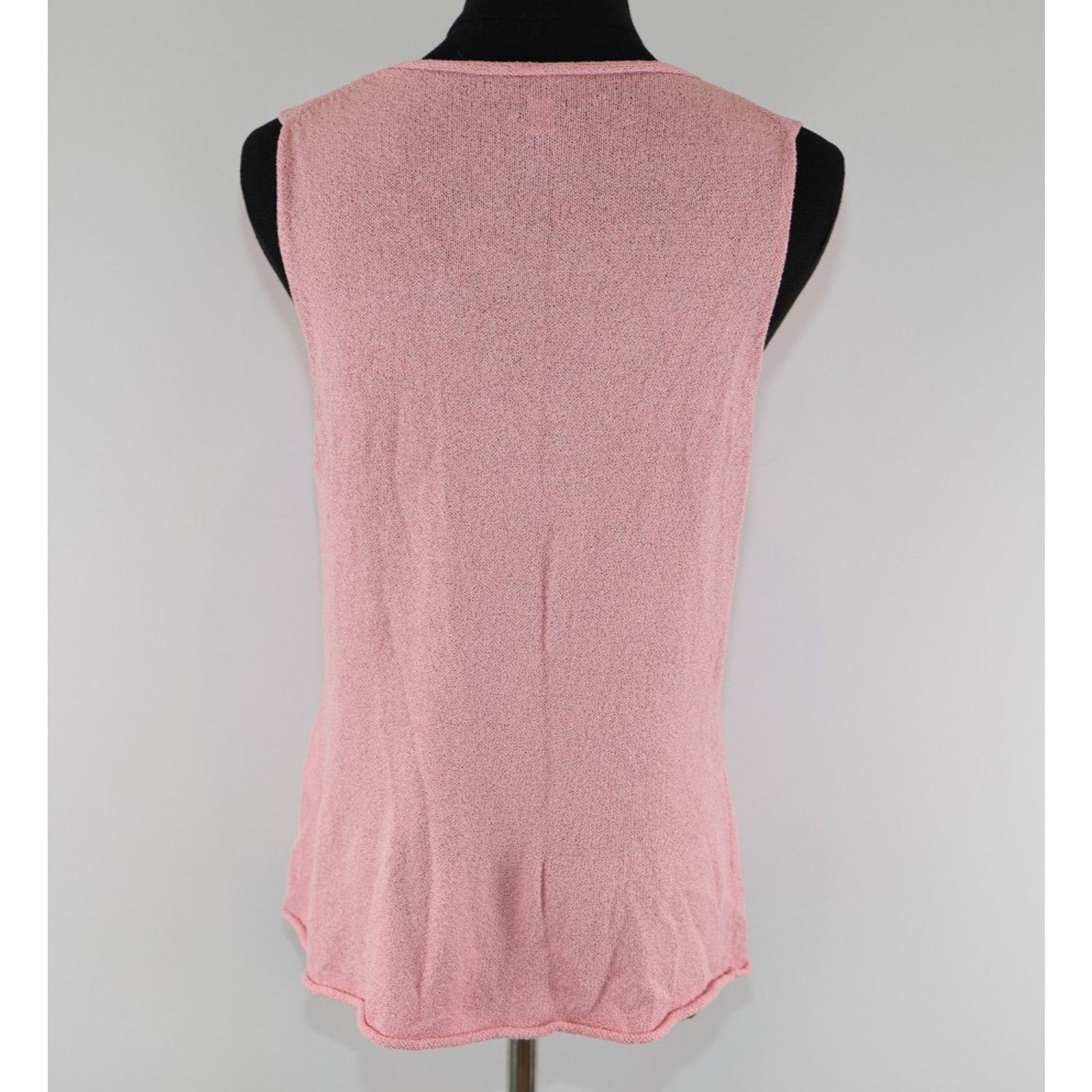 Eileen Fisher EILEEN FISHER Pink Silk/Nylon Knit V Neck Tank Top Size PM Size L / US 10 / IT 46 - 4 Thumbnail