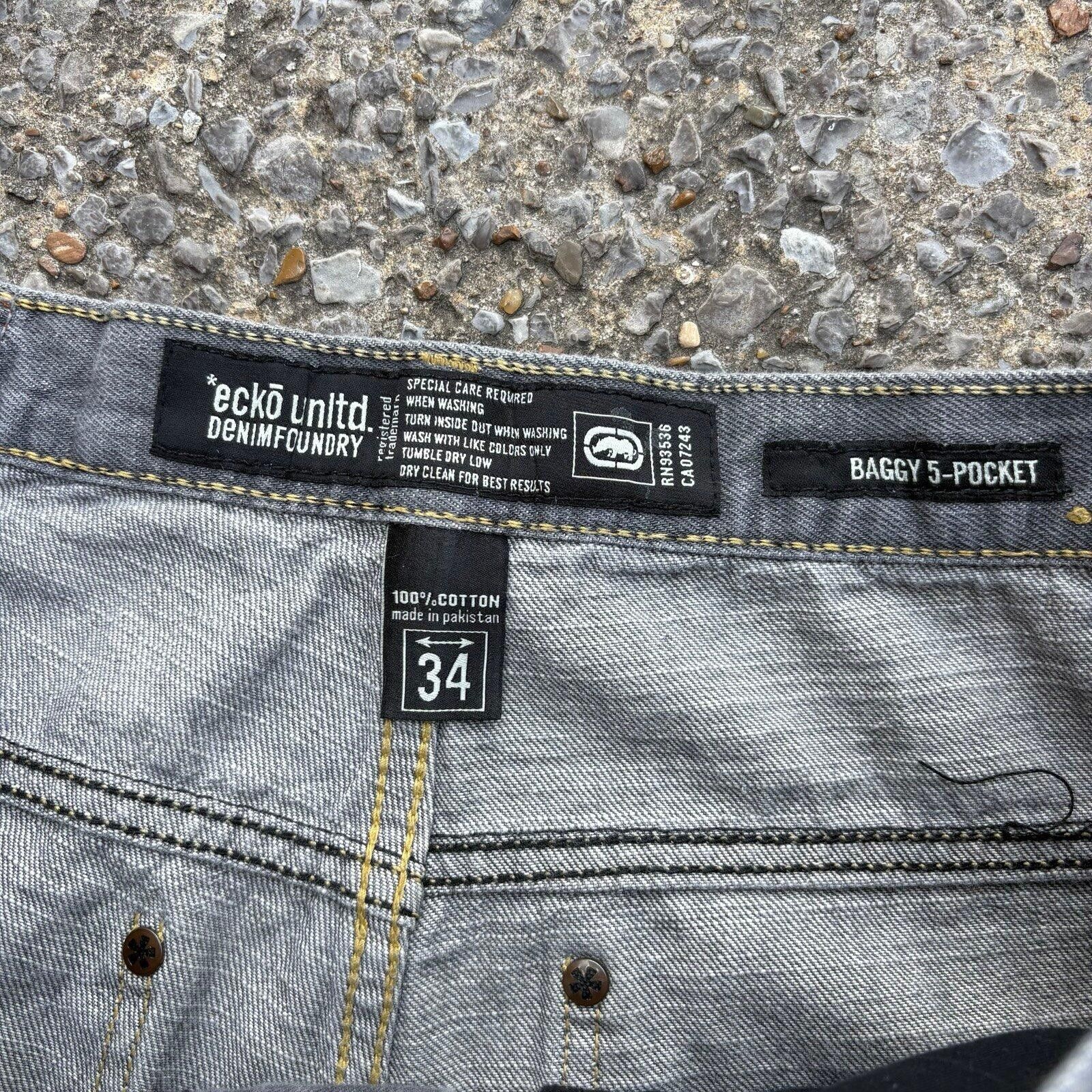Ecko Unltd. Y2K skater gray baggy denim jean Size US 34 / EU 50 - 3 Thumbnail