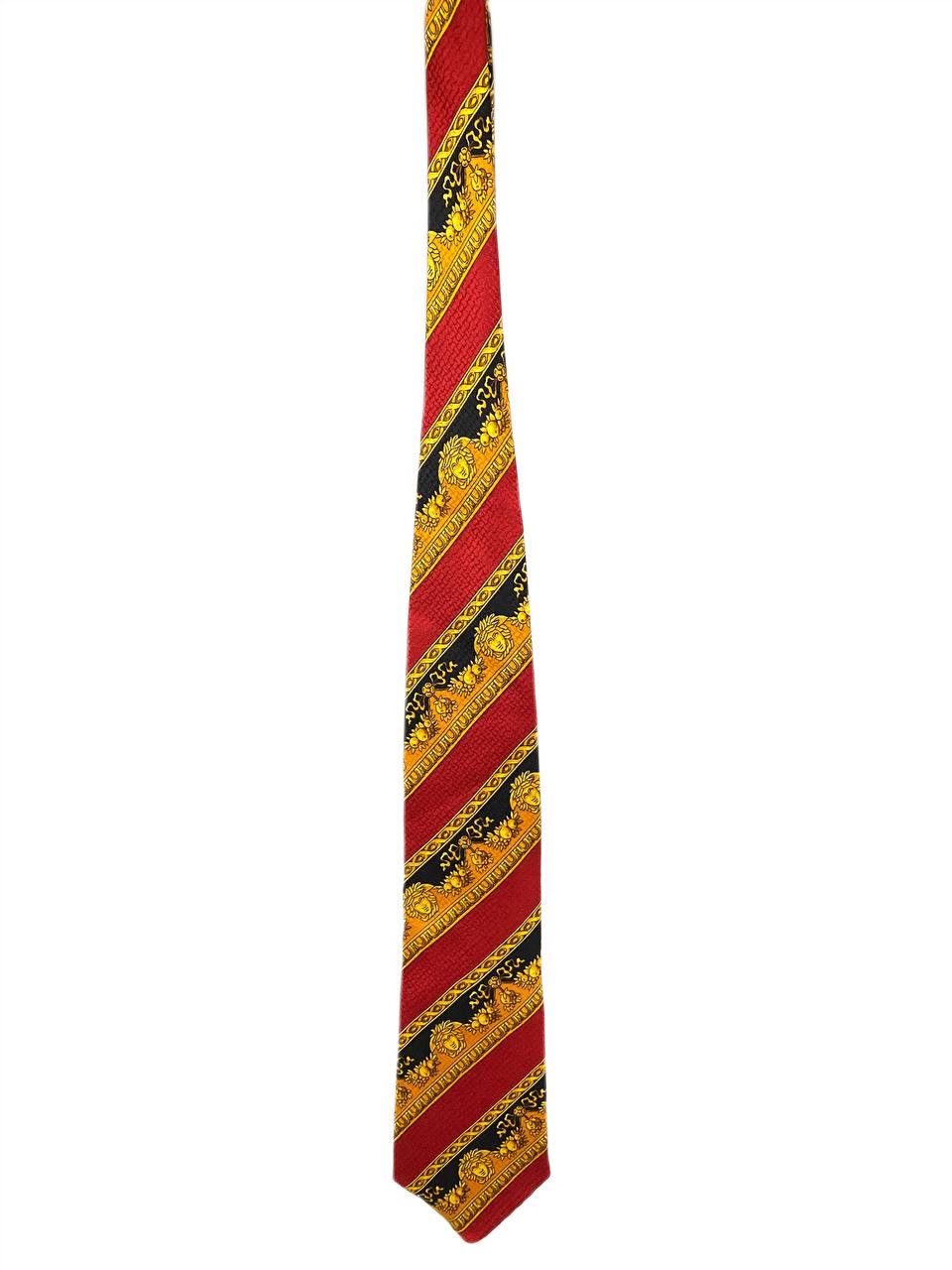 Versace Gianni Versace Medusa Baroque Monogram Multicolor Silk Tie Size ONE SIZE - 2 Thumbnail