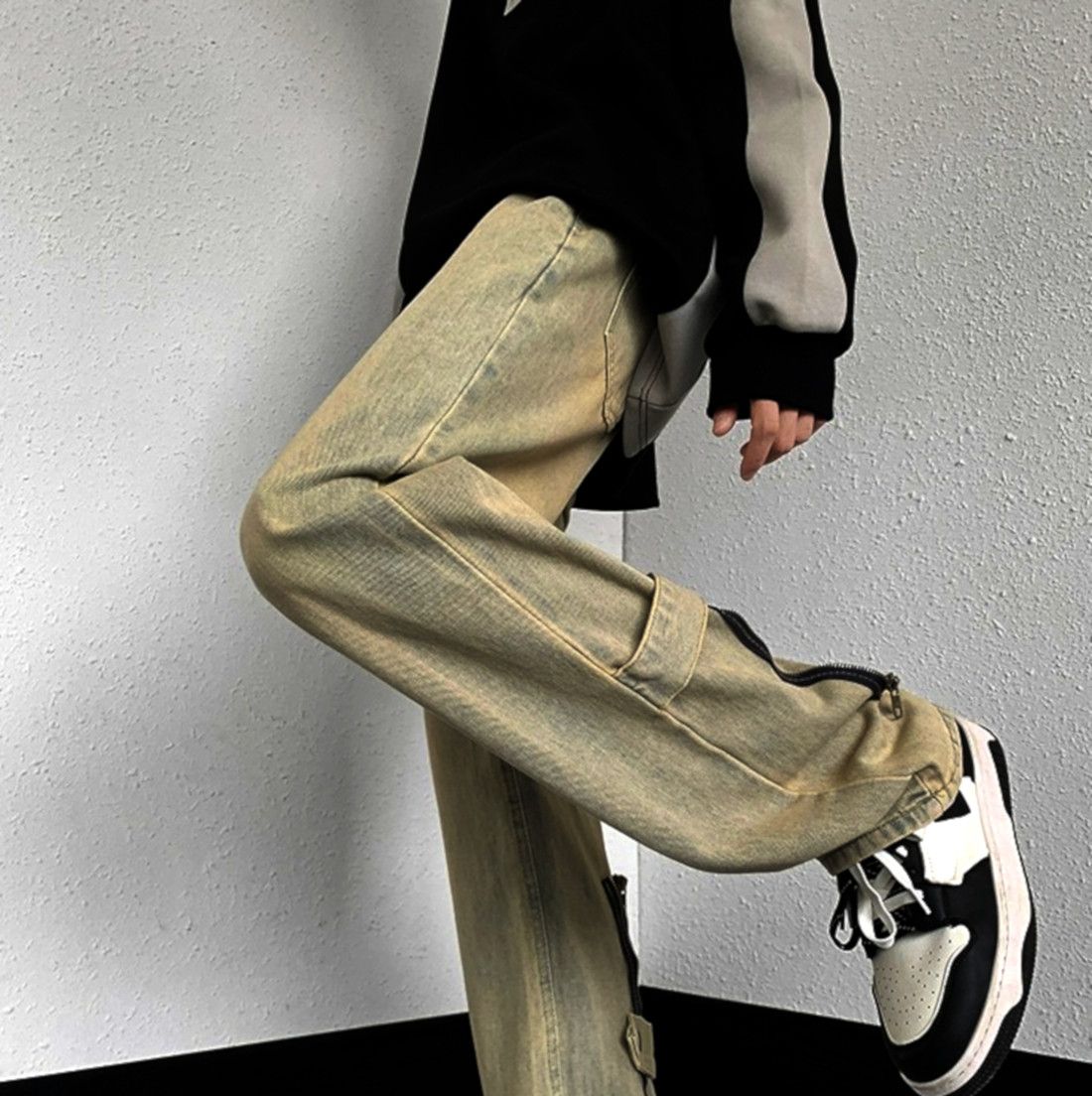 Designer × Japanese Brand × Vintage Vintage Punk Distressed Zippers Washed Pants Streetwear Rave Size US 31 - 5 Thumbnail