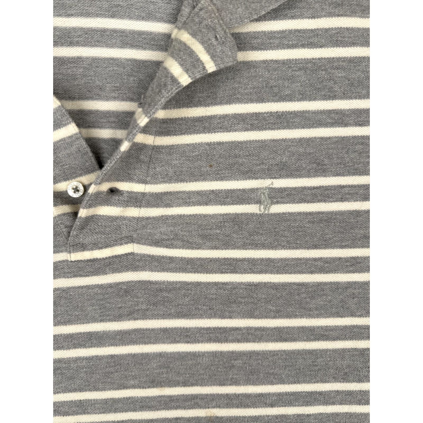 Polo Ralph Lauren Polo Ralph Lauren Polo Shirt Mens XL Gray Stripe Knit Long Sleeve Golf Rugby Size US XL / EU 56 / 4 - 6 Thumbnail