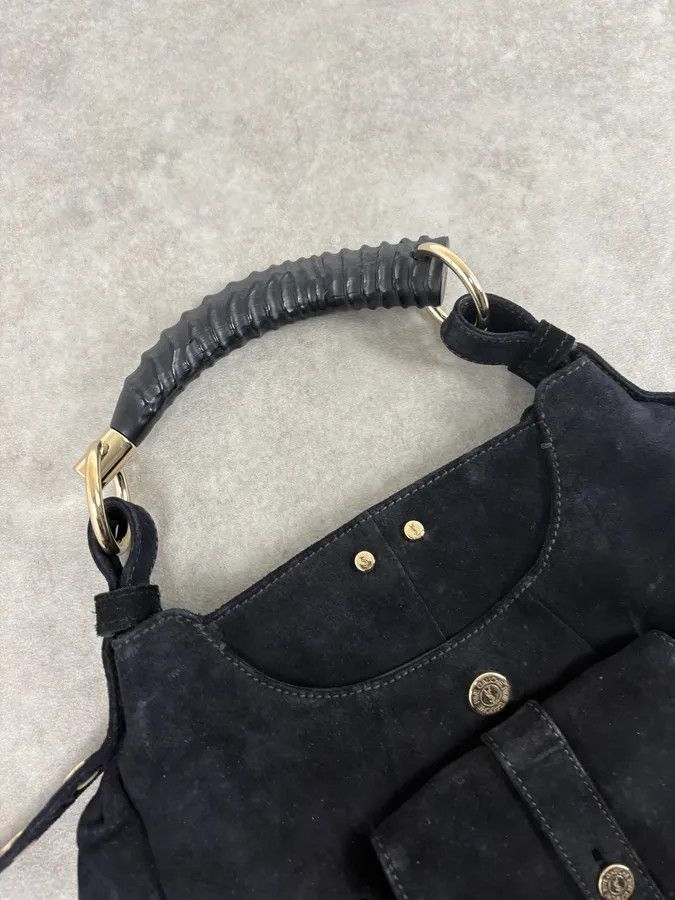 Yves Saint Laurent AW2003 Yves Saint Laurent Black Suede Leather Mala Horn Bag Size ONE SIZE - 5 Thumbnail