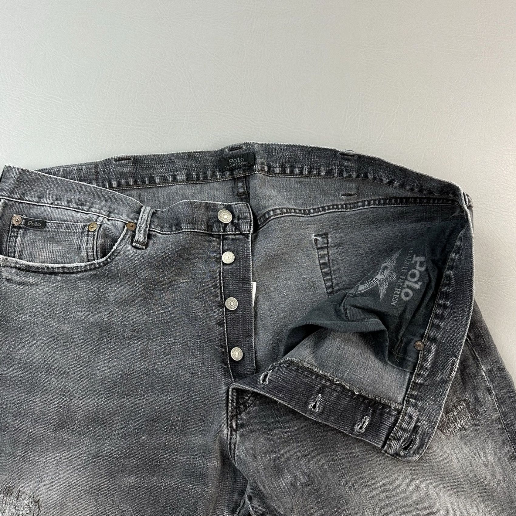 Polo Ralph Lauren Polo Ralph Lauren Jeans Mens 38x32 Charcoal Wash Sullivan Slim Distressed Casual Jeans Size US M / EU 48-50 / 2 - 6 Thumbnail
