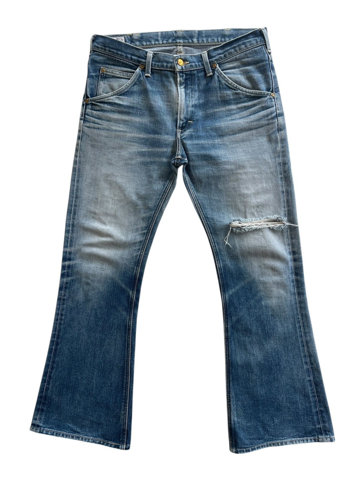 Vintage Vintage Lee Rider Distressed Flare Denim Size US 34 / EU 50 - 1 Thumbnail