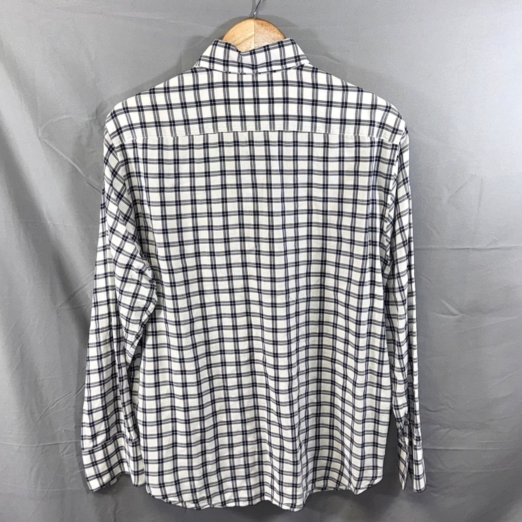 Armani Armani Collezioni Shirt Mens Large White Blue Plaid Long Sleeve Button Front Size US L / EU 52-54 / 3 - 2 Thumbnail