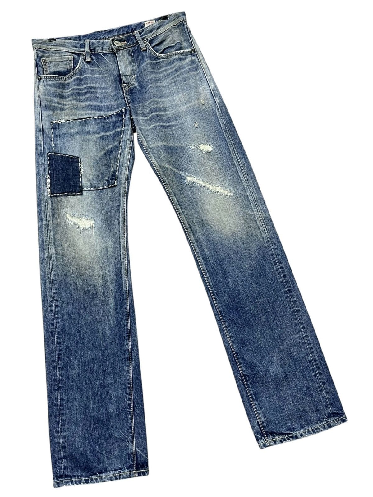Edwin 🔥Vintage Grunge Mudwash Patchwork Ripped Denim Kurt Cobain Size US 31 - 7 Thumbnail