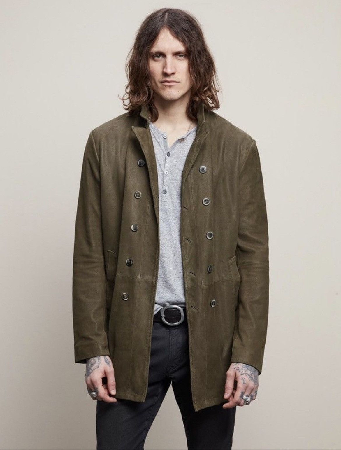 John Varvatos Cut-Away Double Breasted Coat. Size EU 46 USA 36. Size US S / EU 44-46 / 1 - 1 Thumbnail