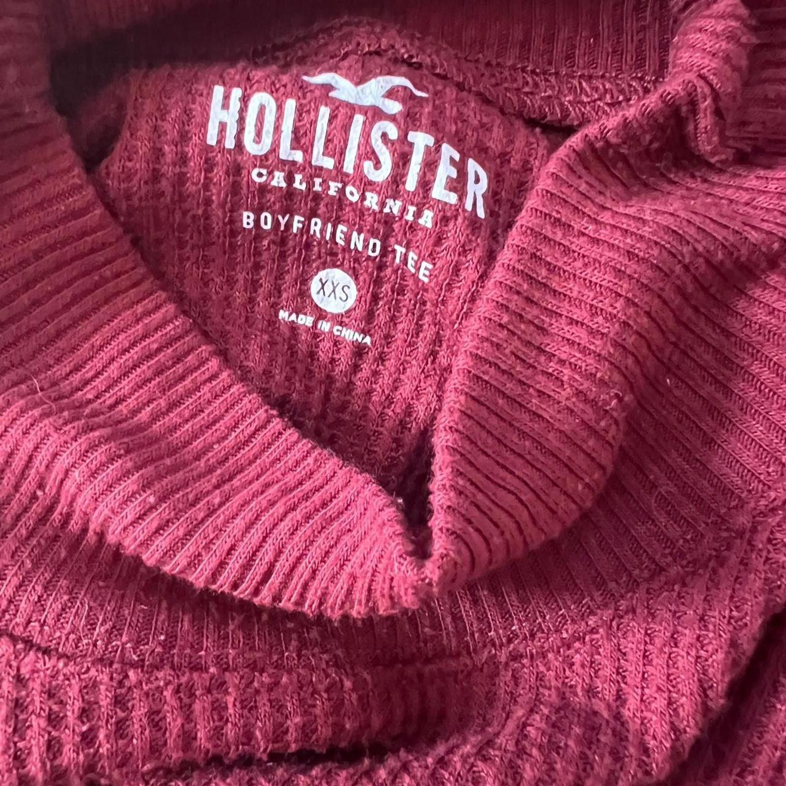 Other Burgundy Hollister Co. cropped boyfriend turtleneck sweater Size XXS / US 00 / IT 34 - 5 Thumbnail