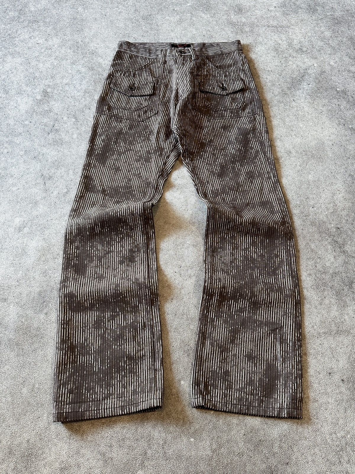 Tornado Mart 90s Grosbec Striped Denim Jeans Tornado Mart Lgb Style Size US 27 - 1 Thumbnail