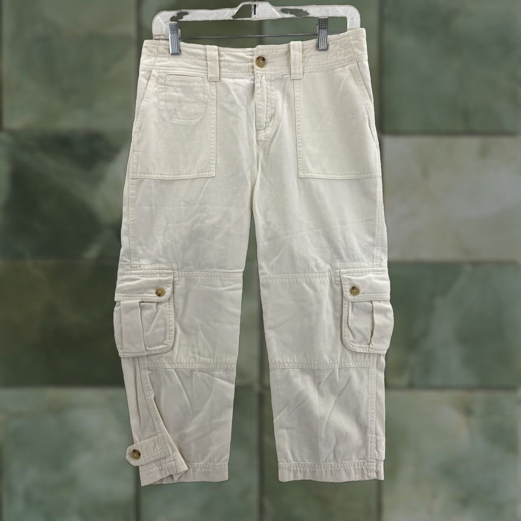 Ralph Lauren Lauren Ralph Lauren Cargo Pants Womens 2P White Khaki Outdoor Hiking Pants - 2P White Cargo Pants Women 90s Style Mens? Size 26" / US 2 / IT 38 - 1 Thumbnail