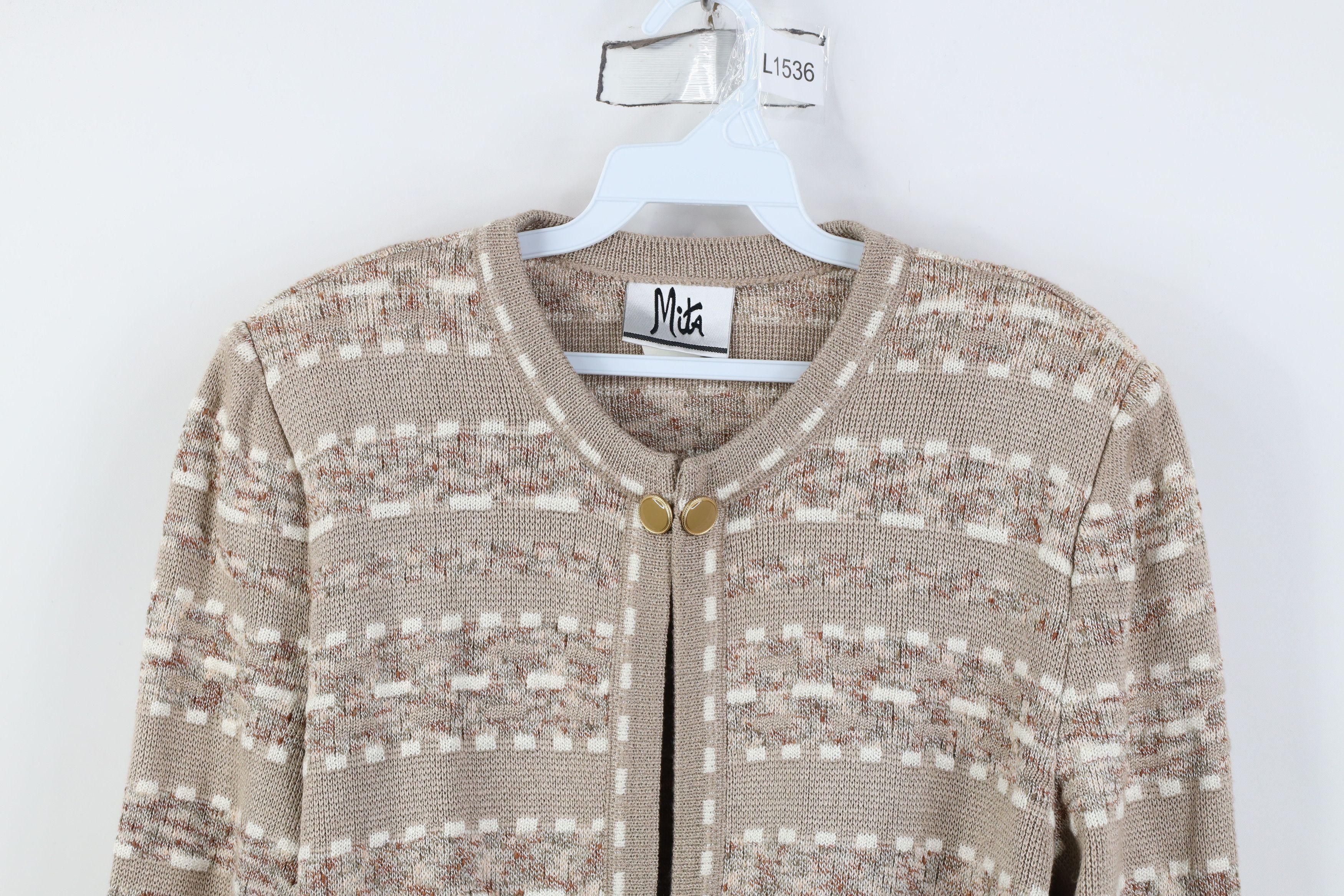 Vintage Vintage 90s Streetwear Fleck Top Button Cardigan Sweater USA Size XL / US 12-14 / IT 48-50 - 2 Thumbnail