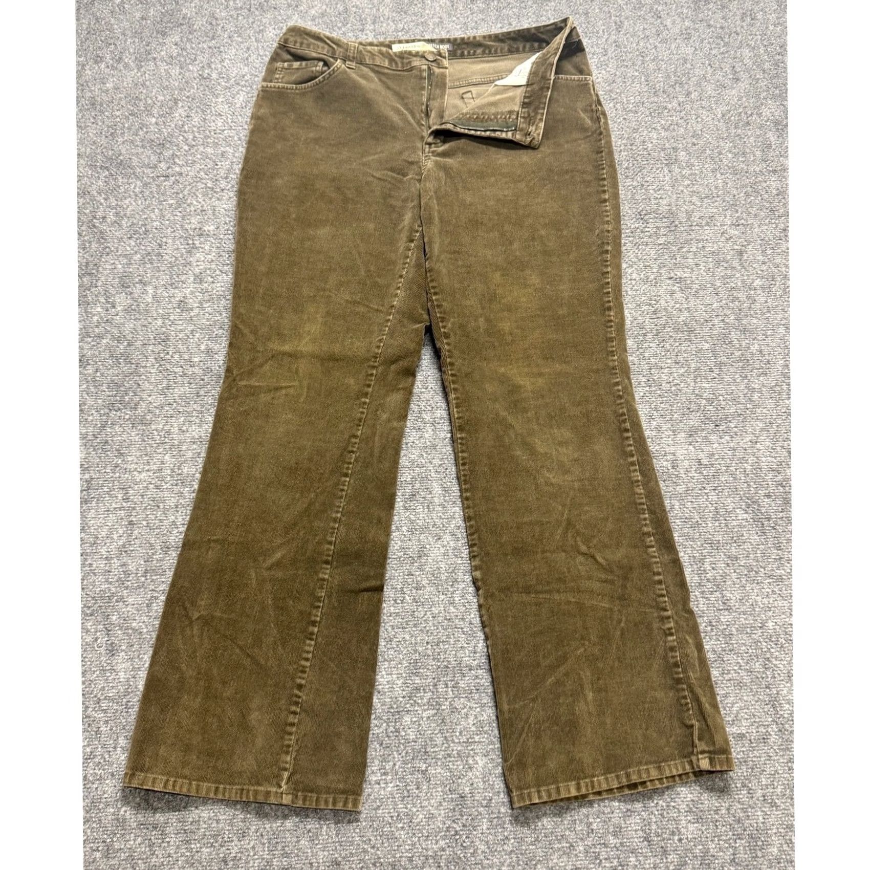 Vintage St John's Bay Pants Women 14W Stretch Boot Corduroy Brown Dress Pants Womens Size 36" / US 14 / IT 50 - 2 Thumbnail