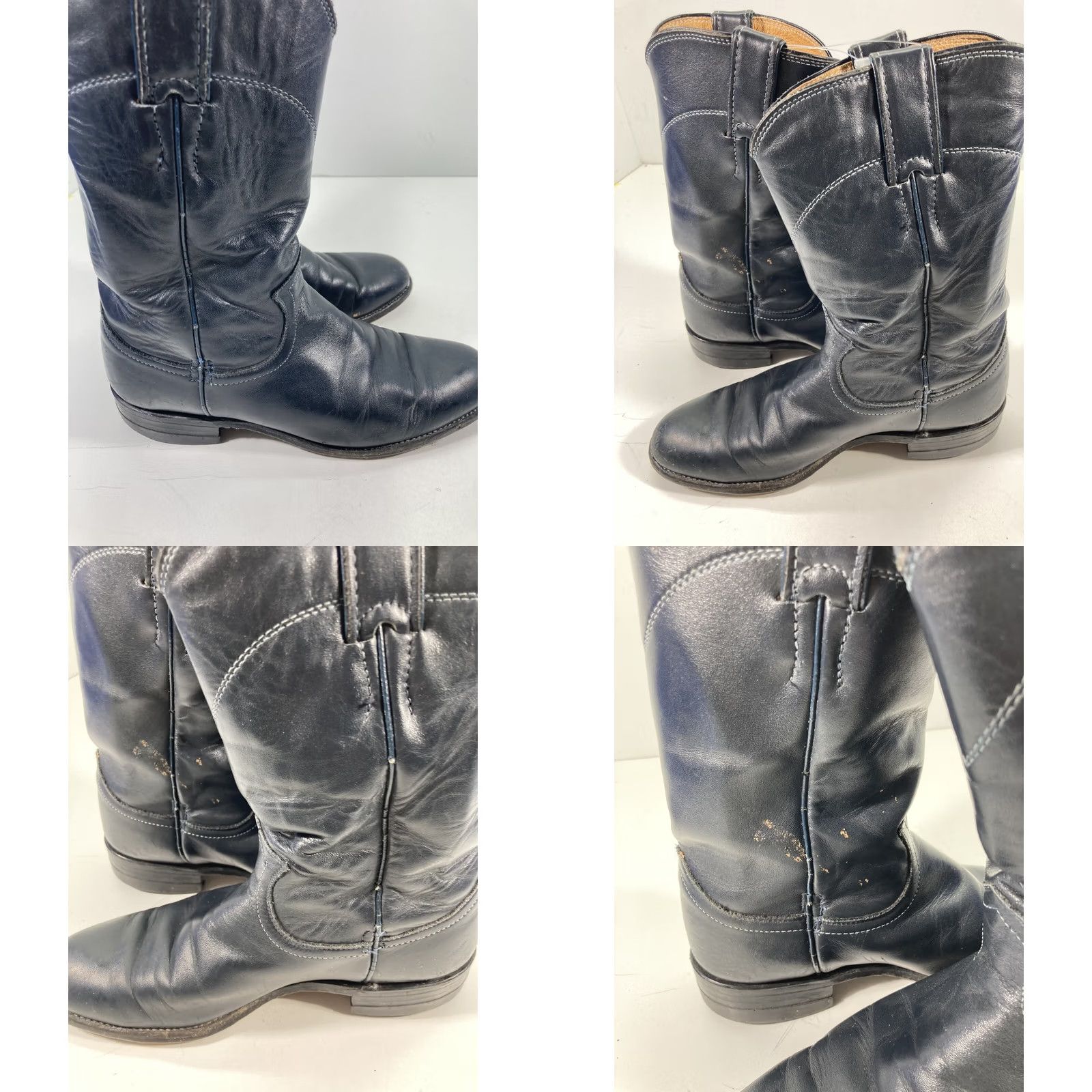 Justin Boots Justin Roper Boots Women Size 6 B Navy Blue Leather Western Rodeo Style 3057 Size US 6 / IT 36 - 8 Thumbnail
