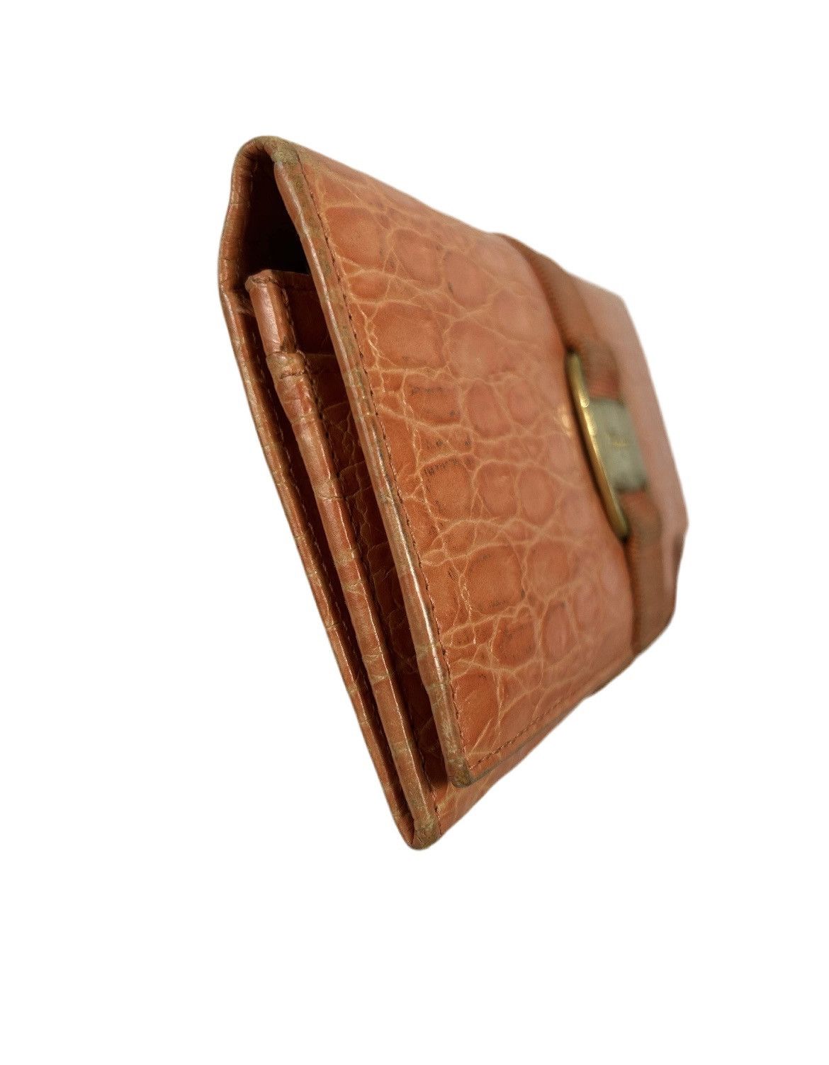 Salvatore Ferragamo Ferragamo Orange Leather Long Wallet Size ONE SIZE - 6 Thumbnail