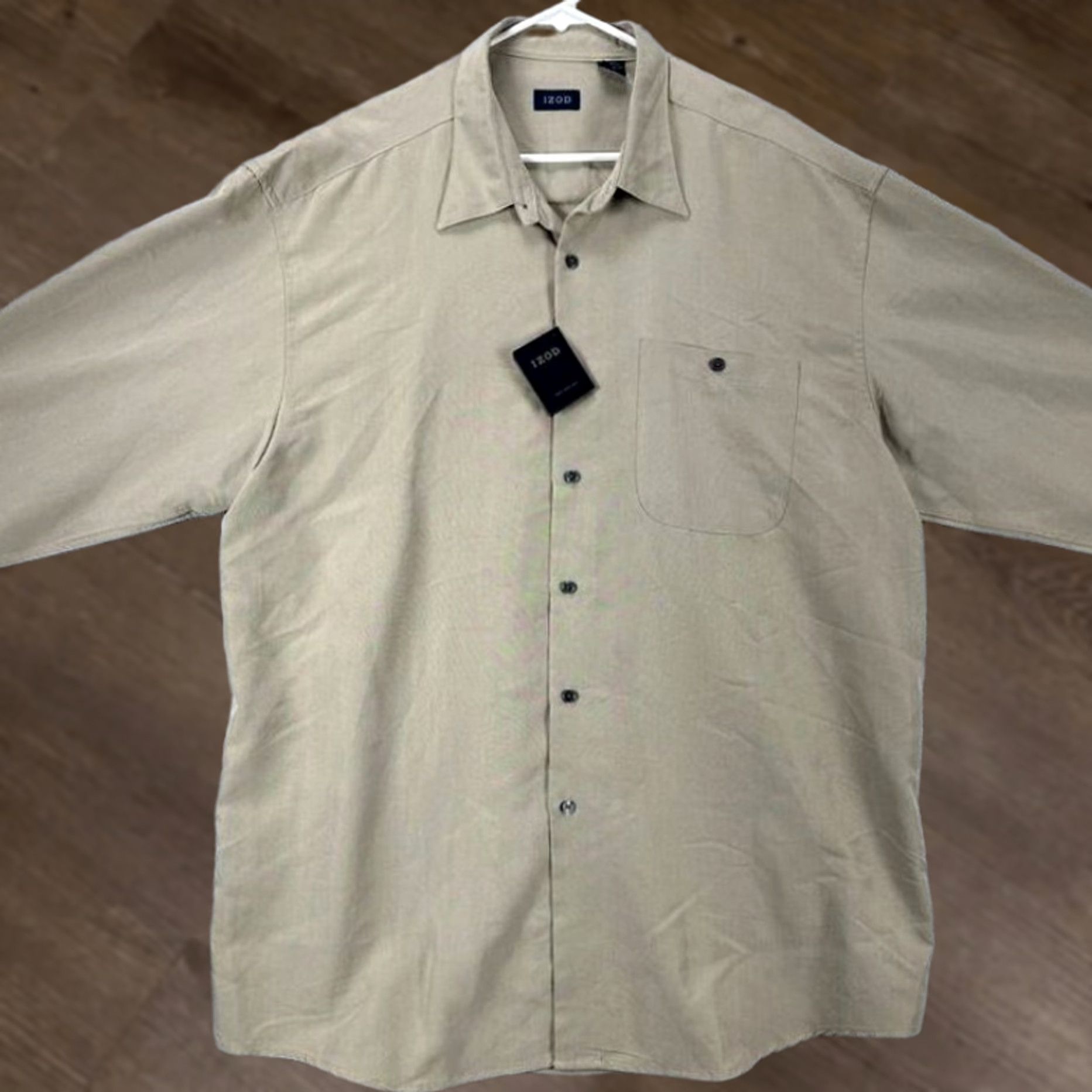 Izod IZOD Button-Down Shirt Mens XL Brown Long Sleeve Pocket Logo NEW Size US XL / EU 56 / 4 - 1 Thumbnail