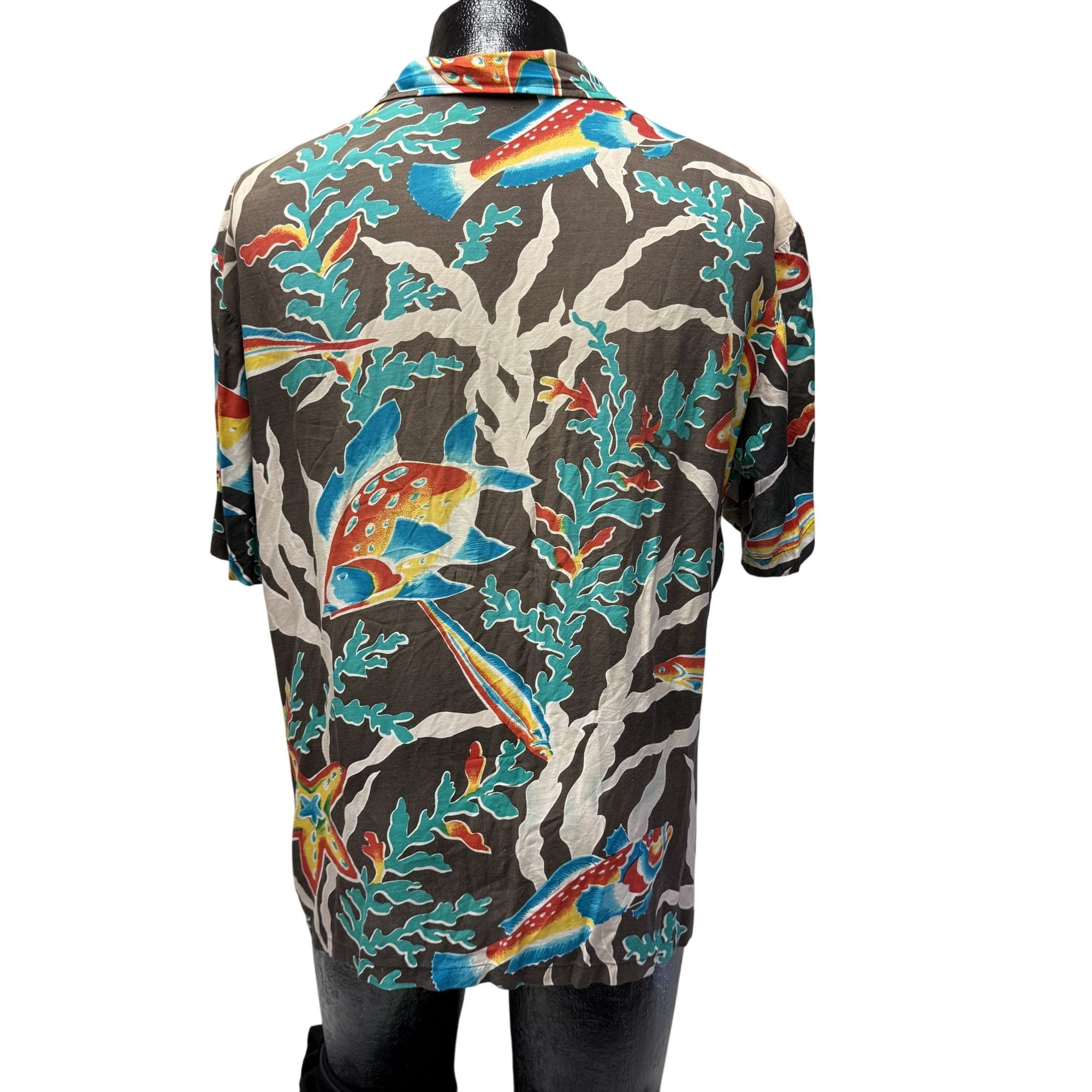 Kennington Ltd. Vtg Kennington Neon RAINBOW Tropical FISH Hawaiian Shirt Size US L / EU 52-54 / 3 - 3 Thumbnail