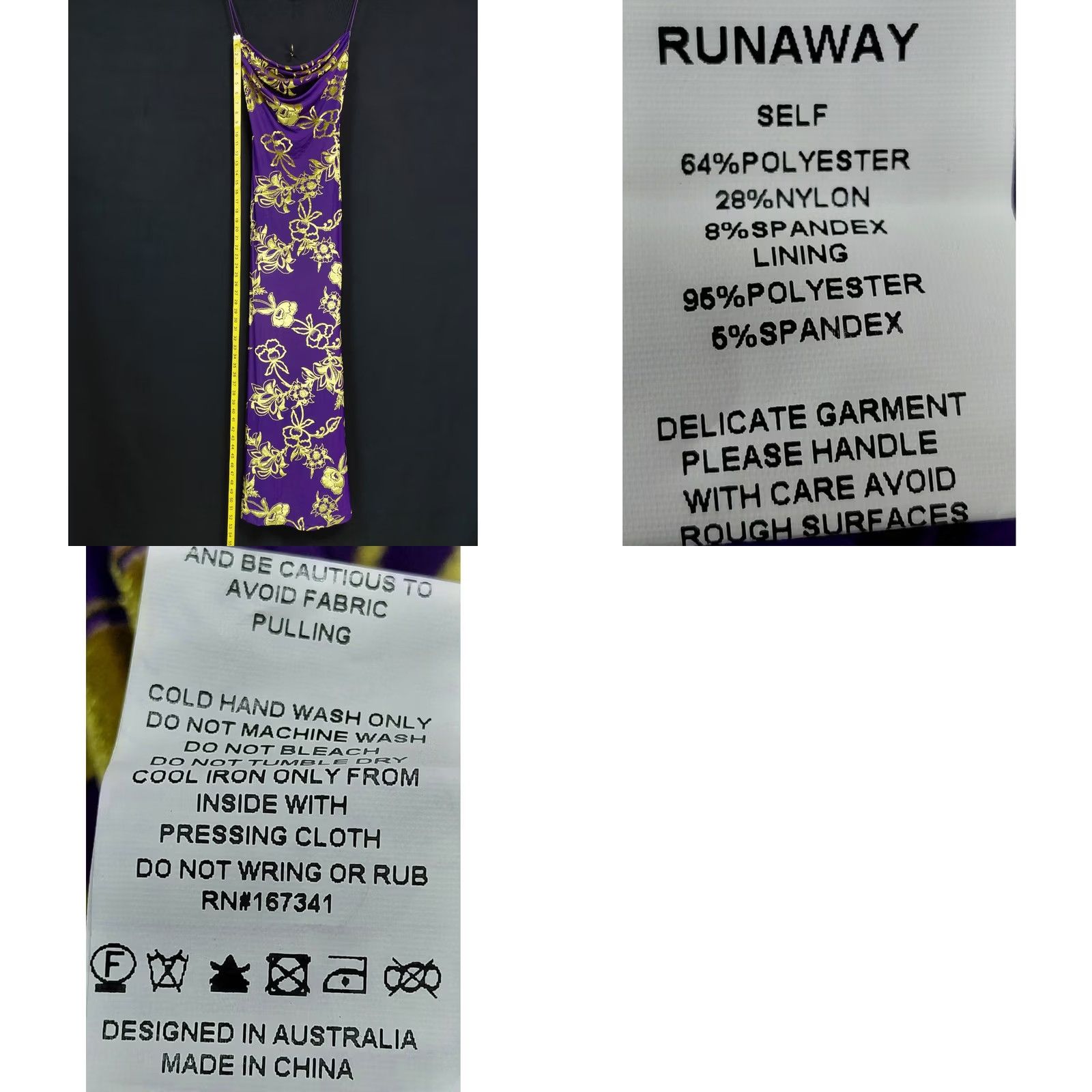 Vintage RUNAWAY THE LABEL Floral Maxi Dress Purple Sleeveless Scoop Neck XS Women's TANK DRESS Casual Party/Cocktail Long Sleevesless? Size XS / US 0-2 / IT 36-38 - 8 Thumbnail