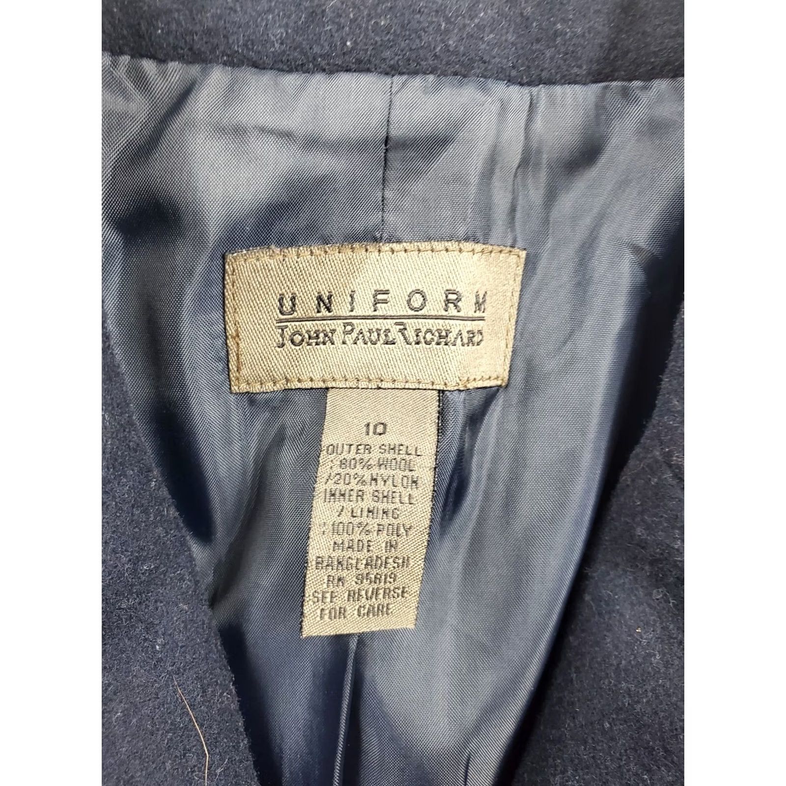 Vintage VINTAGE John Paul Richard Blazer Jacket Womens 10 Blue Wool Blend Pockets Button Classic Formal Business Size L / US 10 / IT 46 - 4 Thumbnail