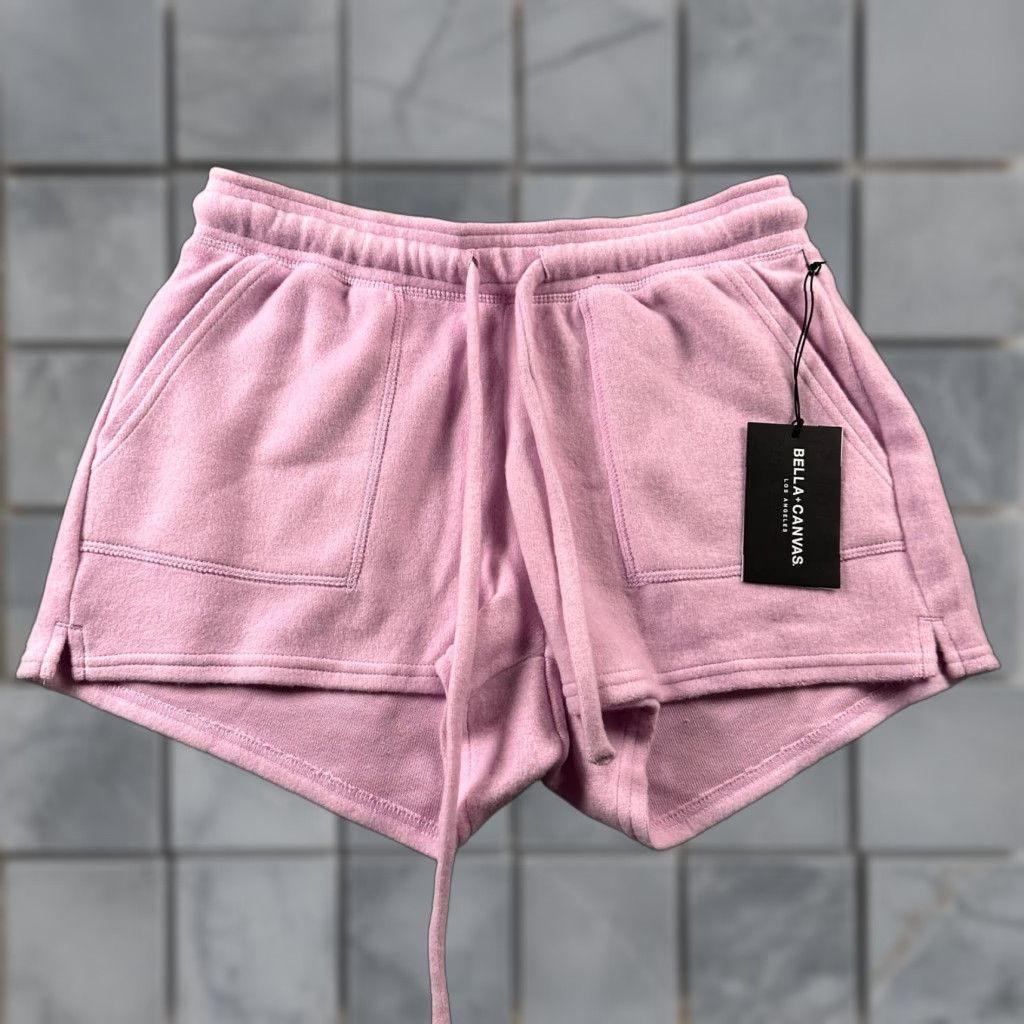 Vintage Bella Canvas Shorts Womens M Lilac Signature Sueded Fleece Drawstring Pockets NWT Size 32" / US 10 / IT 46 - 1 Thumbnail