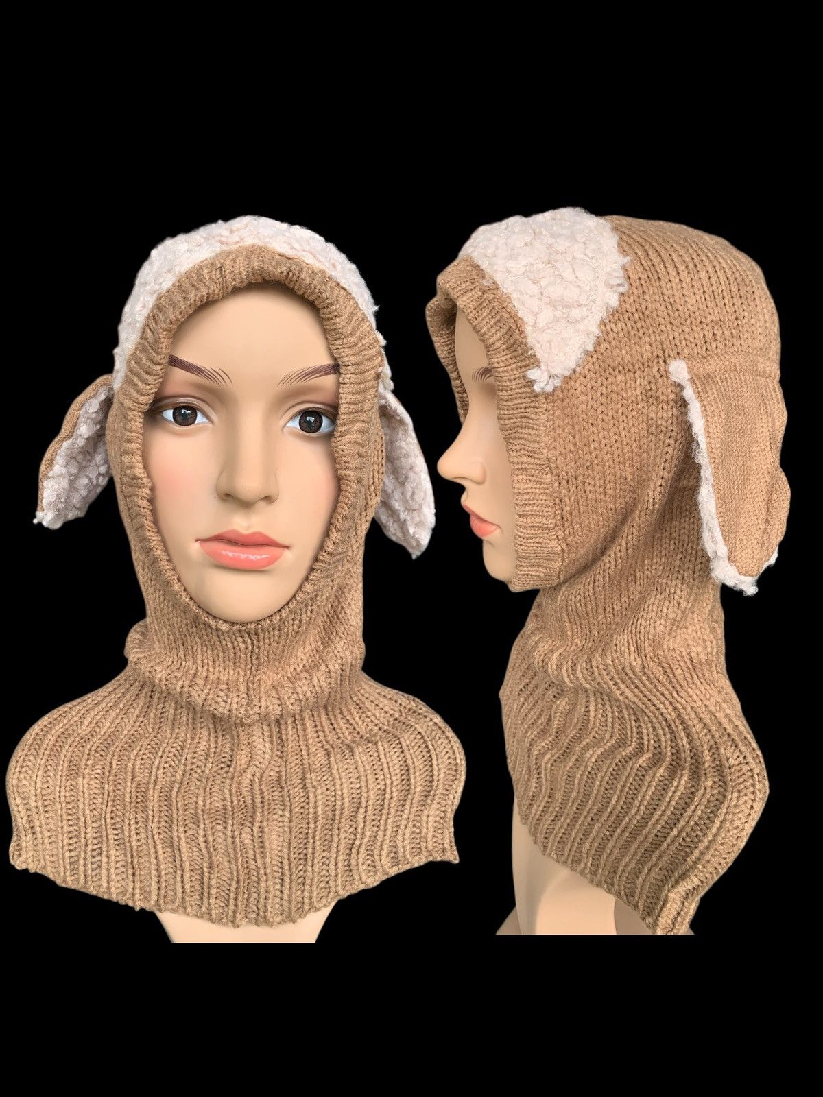 Japanese Brand Winter Lamb Hat Neck Warmer Fleece Ear Size ONE SIZE - 1 Thumbnail
