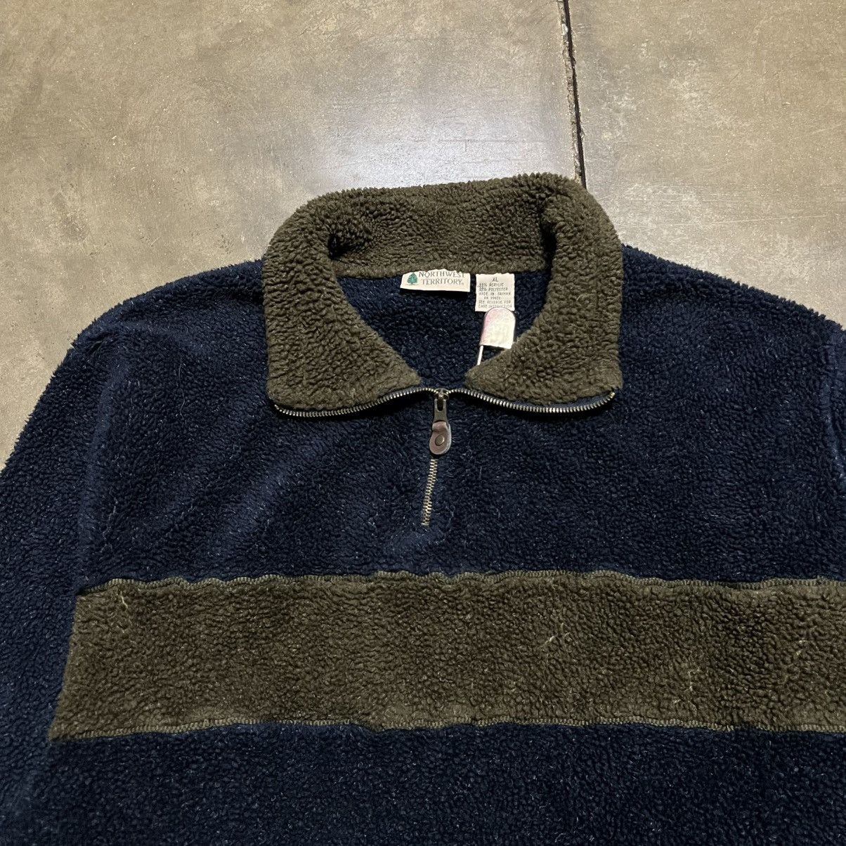 Northwest Territory Vintage Fleece Deep Pile Sherpa Sweatshirt Jacket 1/4 Zip Size US XL / EU 56 / 4 - 3 Thumbnail