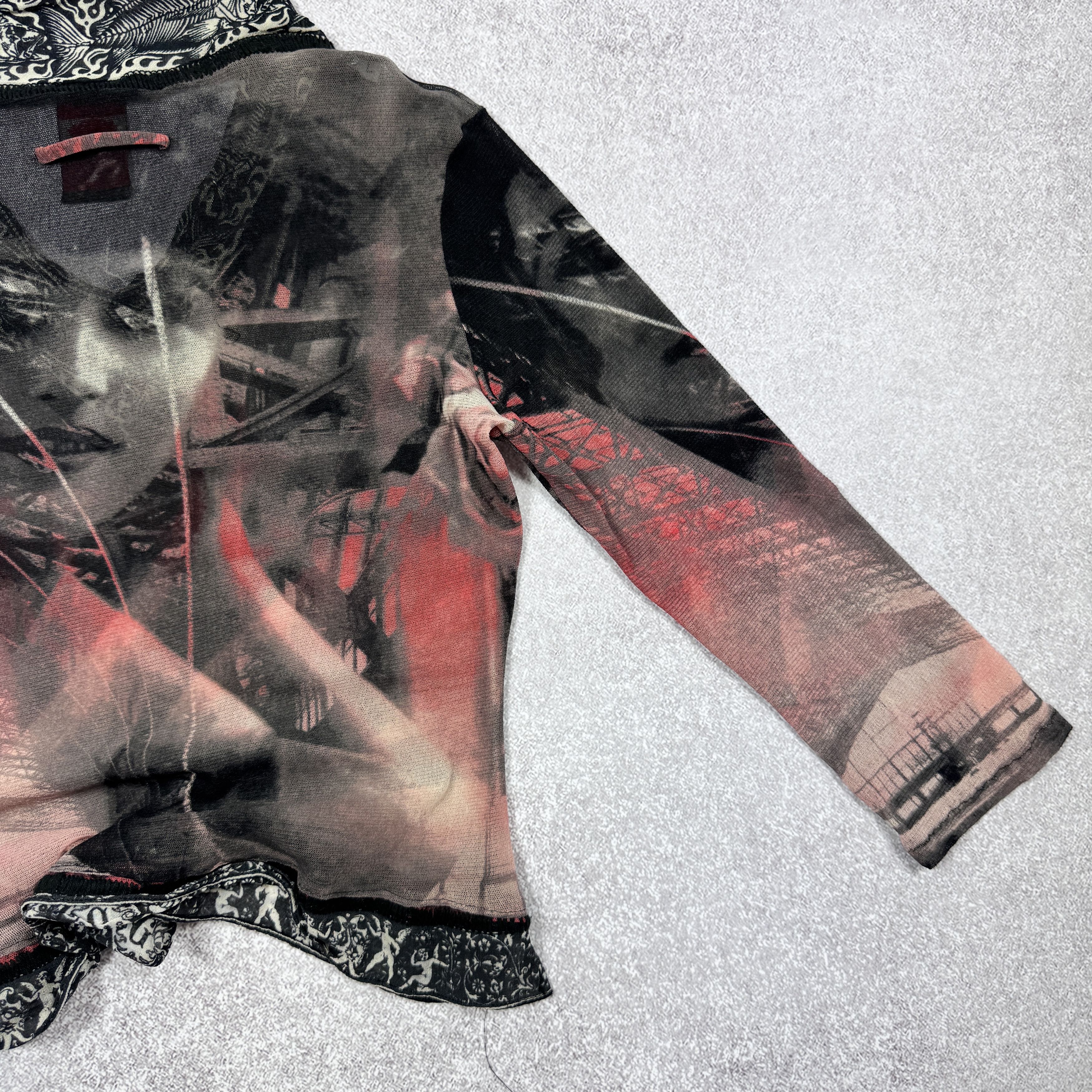 Jean Paul Gaultier × Vintage 90s JPG JEAN PAUL GAULTIER MAILLE MESH TOP WOMEN FACE SIZE L Size L / US 10 / IT 46 - 13 Thumbnail