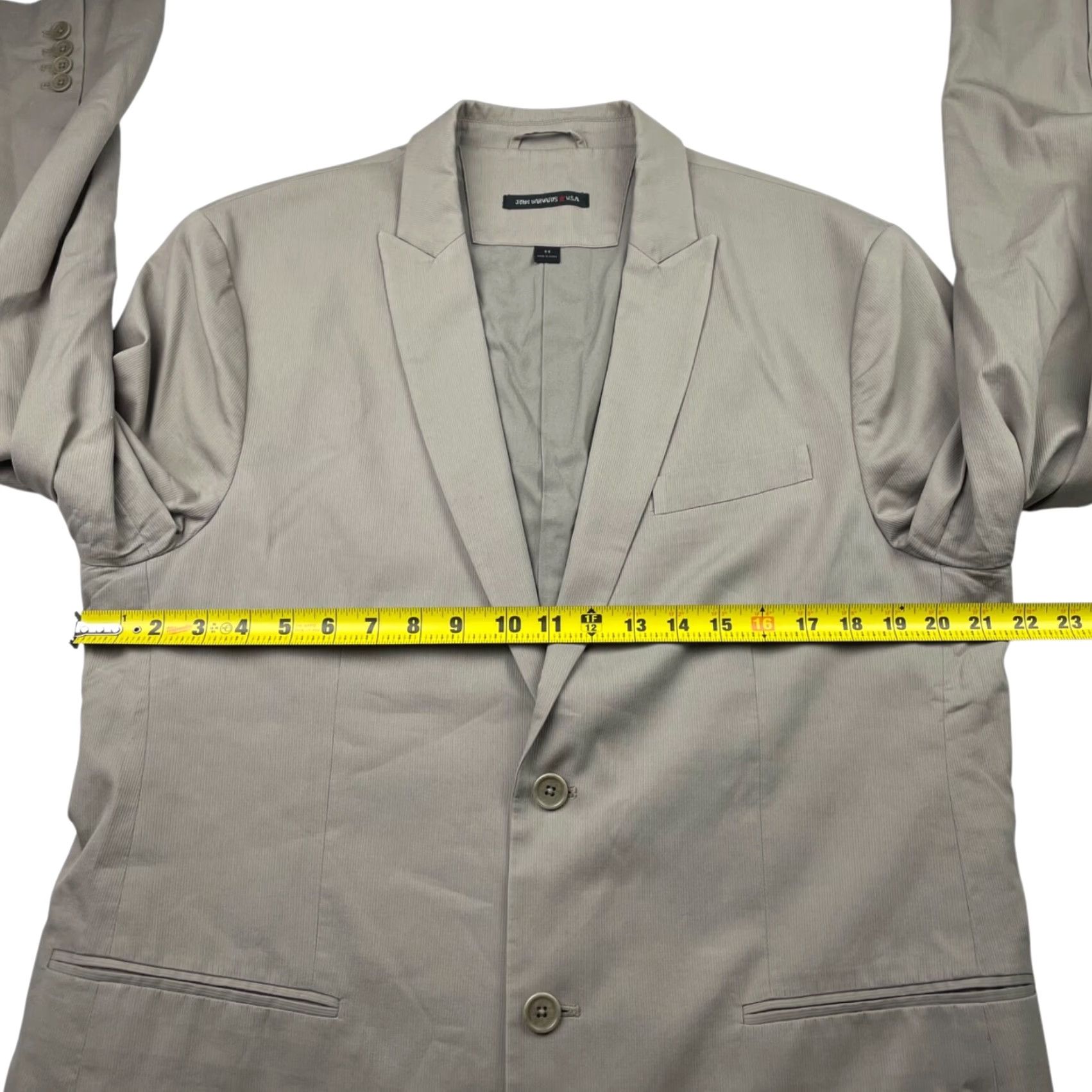 John Varvatos John Varvatos Men's Blazer Jacket 2-Button Single-Breasted Khaki/Tan 44R 100% Cotton Beige Size 44R - 7 Thumbnail