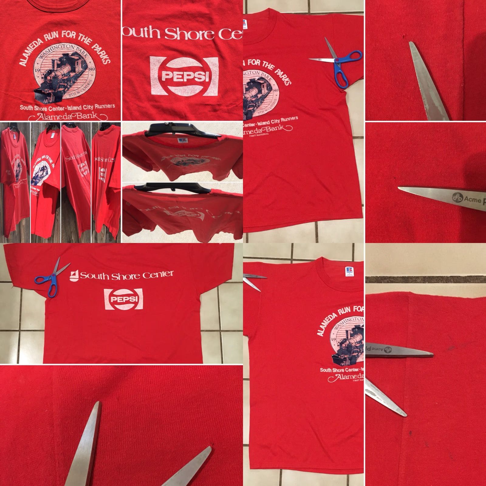 Russell Athletic VINTAGE Alameda Run For The Parks 1989 T-Shirt Pepsi Logo On Back XL Red Russell Athletic Mens Short Sleeve 80s 1980s Size US XL / EU 56 / 4 - 8 Thumbnail
