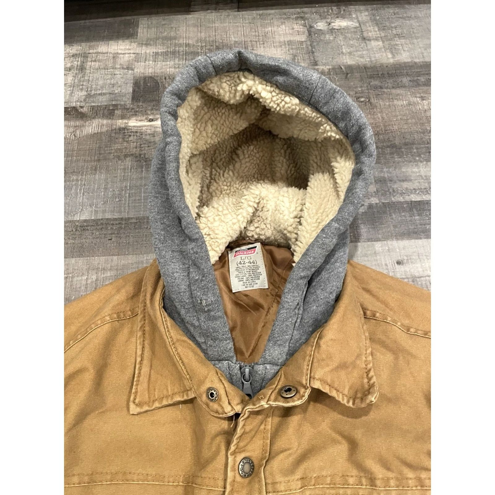 Dickies Genuine Dickies Insulated Work Jacket Hoodie L Brown Quilted 90s Canvas Cotton Zip Mid-Length Men Regular Size Type Jacket Size US L / EU 52-54 / 3 - 4 Thumbnail