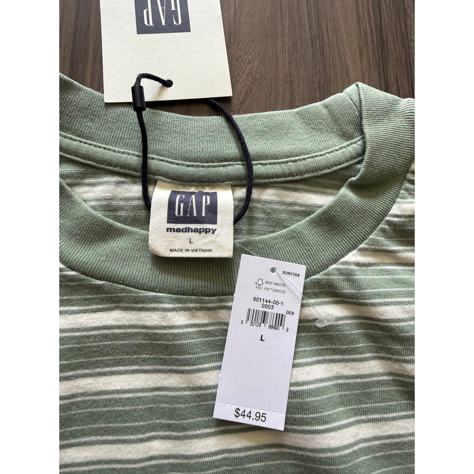 Gap Gap x Madhappy Stripe Pocket Tee Sage Green NWT Size US L / EU 52-54 / 3 - 4 Thumbnail