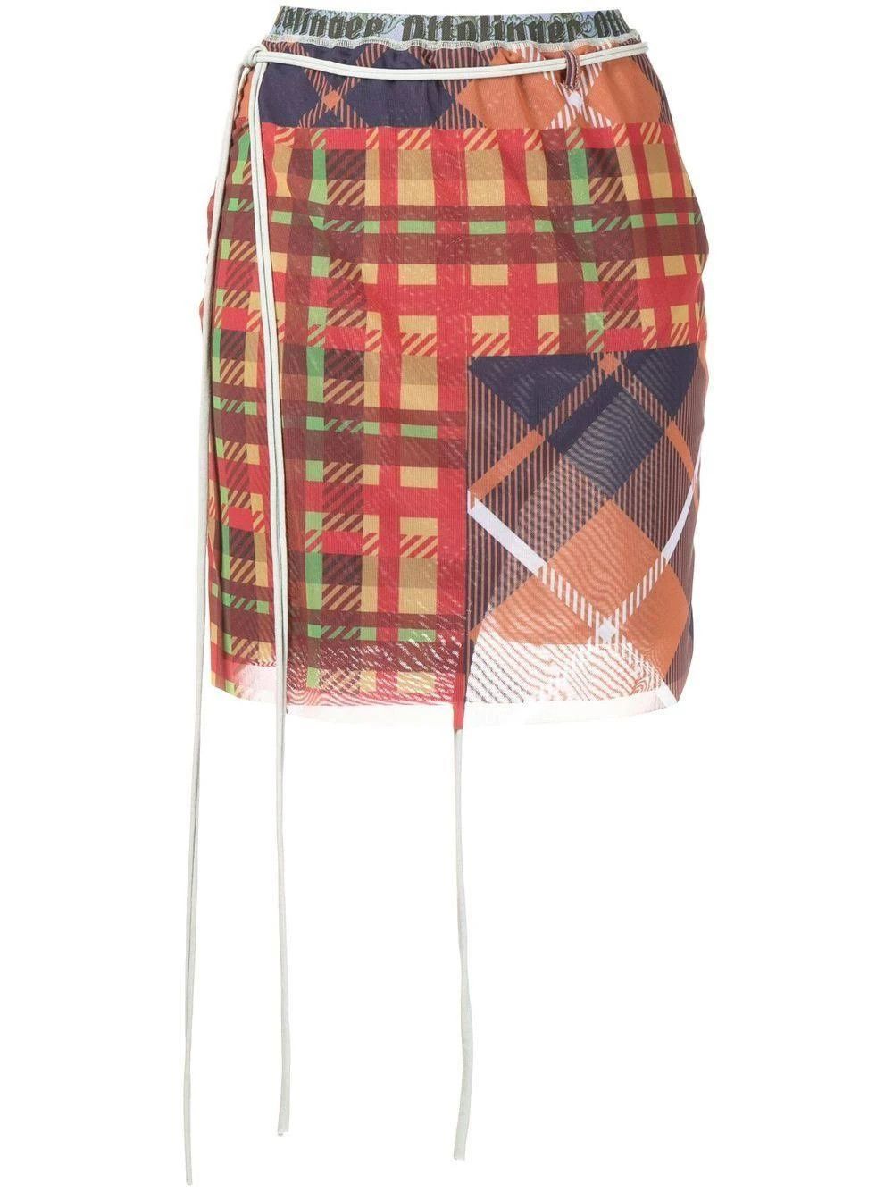 image of Ottolinger O1Mle0524 Mesh Mini Skirt In Multicolor, Women's (Size 34)