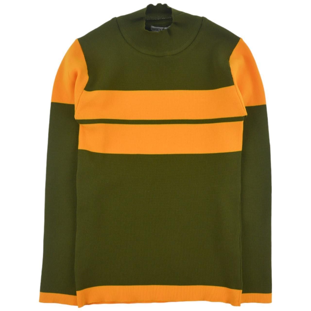 image of Vintage Issey Miyake Pleated Stripped Jumper Women's Size S in Green