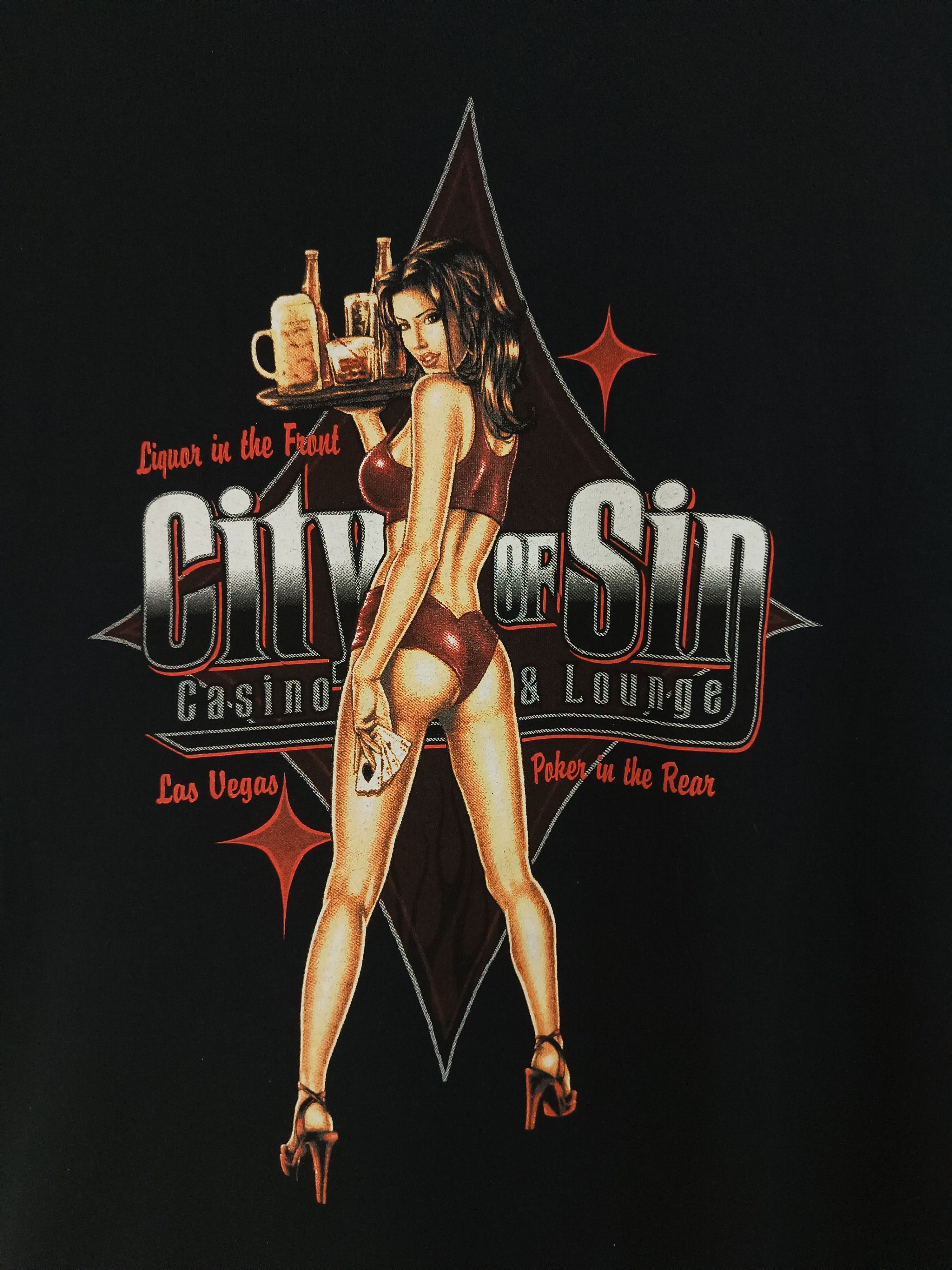 Other VINTAGE CITY OF SIN CASINO SEXY HUMOR RARE VEGAS GAME TEE Size US XL / EU 56 / 4 - 13 Thumbnail