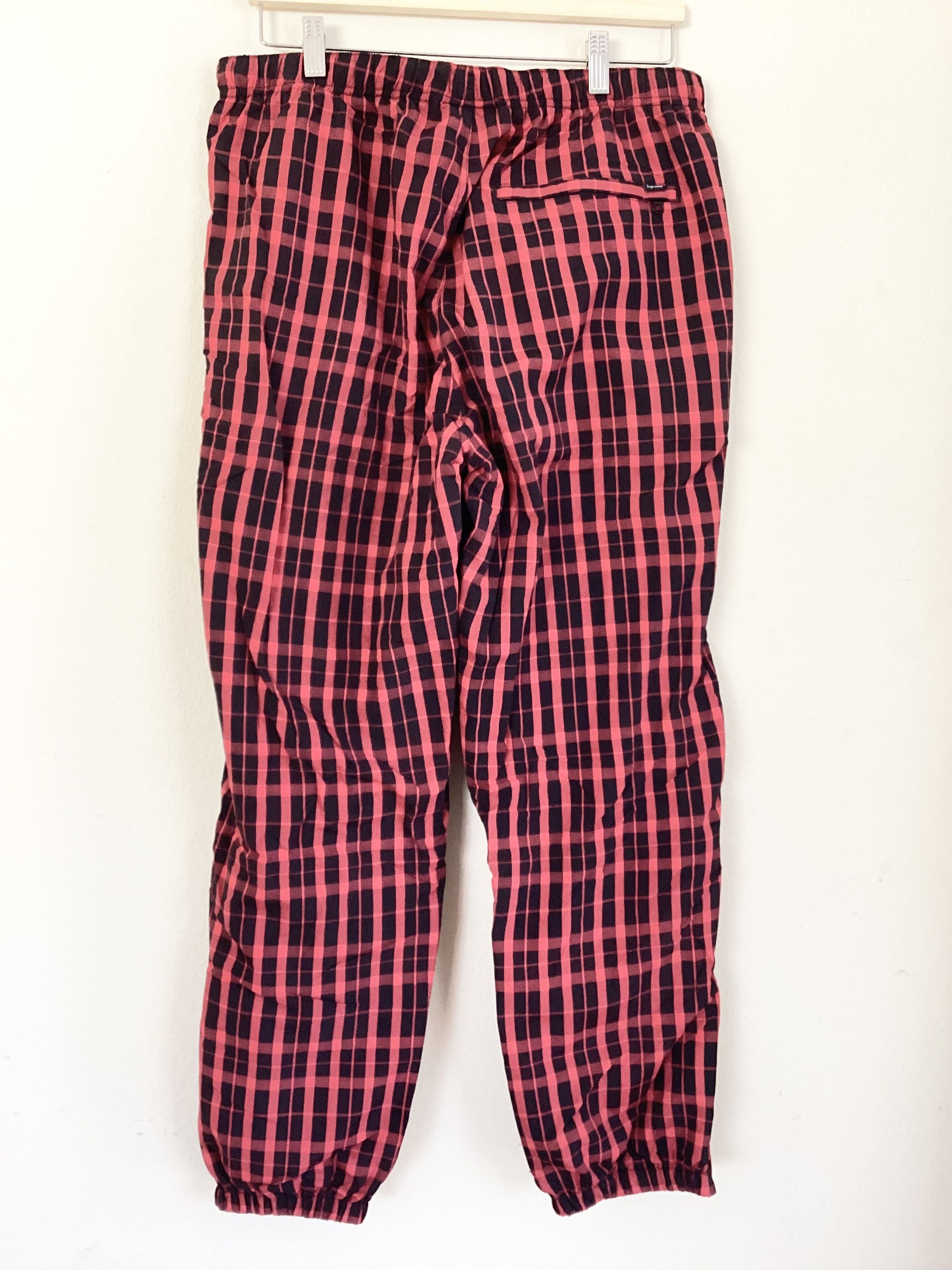 Supreme (M)Supreme Nylon Plaid Track Pant Red Plaid 2018FW Size US 32 / EU 48 - 2 Thumbnail