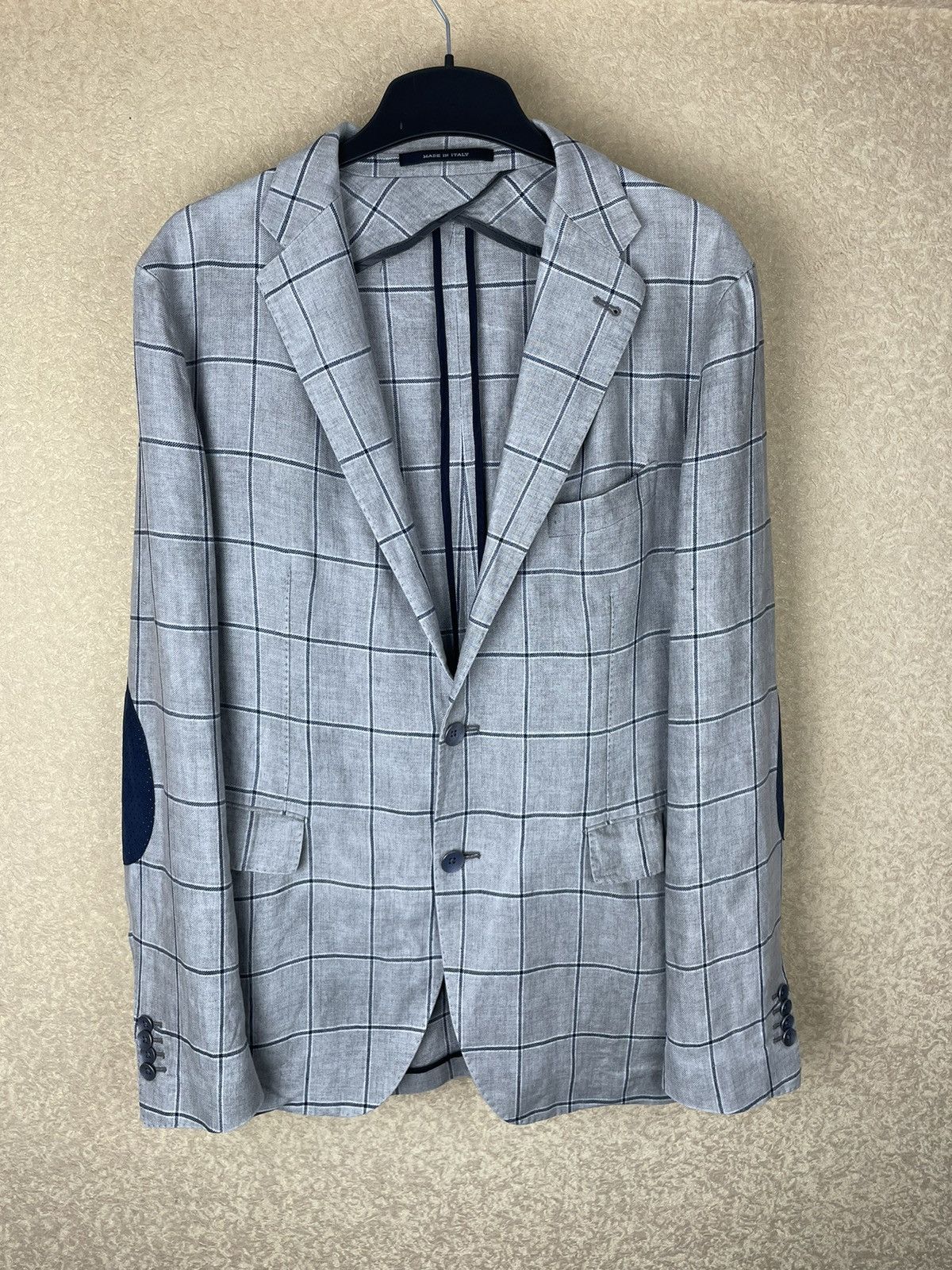 Tagliatore Tagliatore Linen Delavé Blazer Mens L 54 Grey Made in Italy Size 54R - 1 Thumbnail