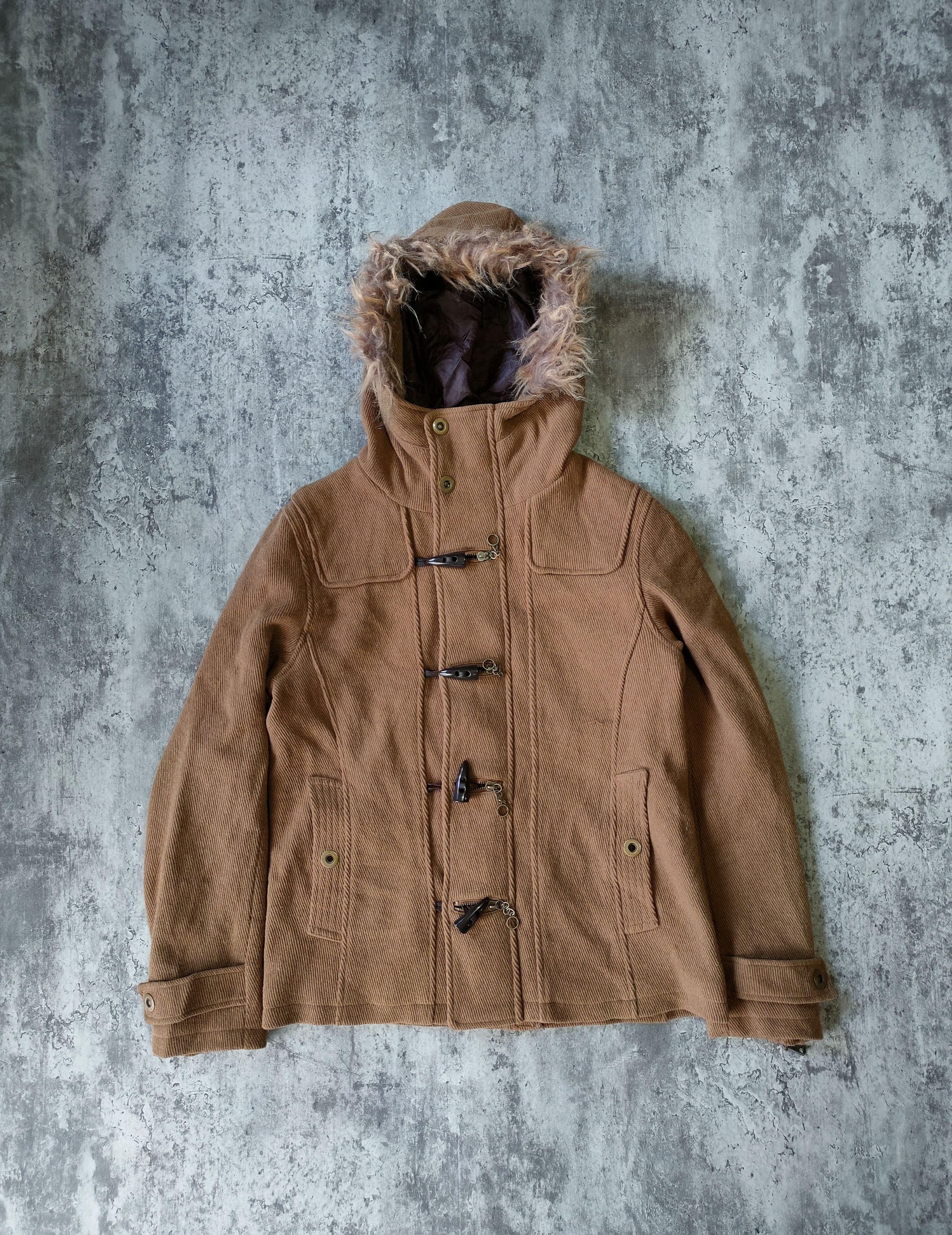 image of If Six Was Nine x Le Grande Bleu L G B Semantic Design Duffle Jacket Fur Hoodie in Brown (Size Medi
